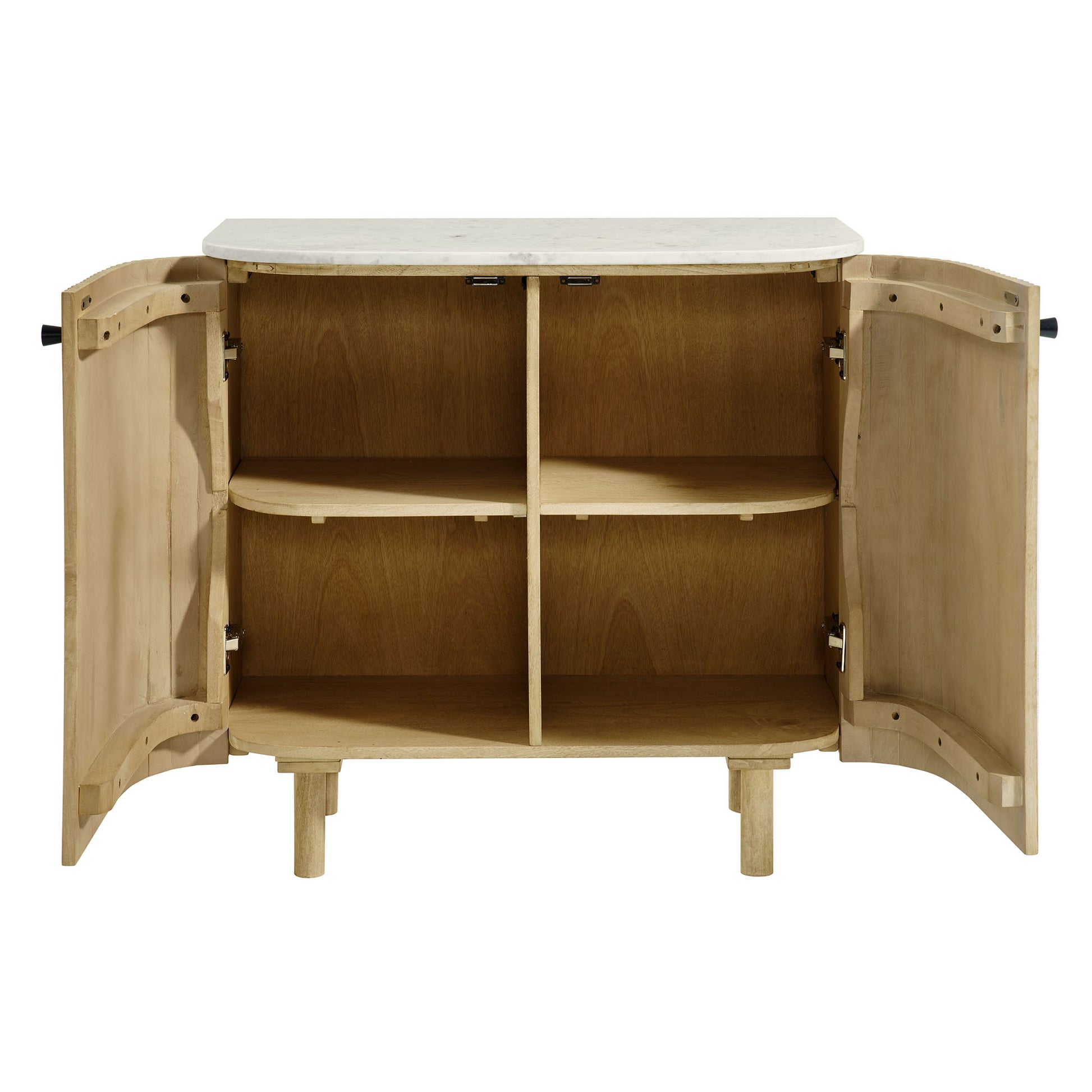 Caldera 33" Curved Solid Wood and Marble Accent Storage Cabinet by Modway - Best Buy Furniture