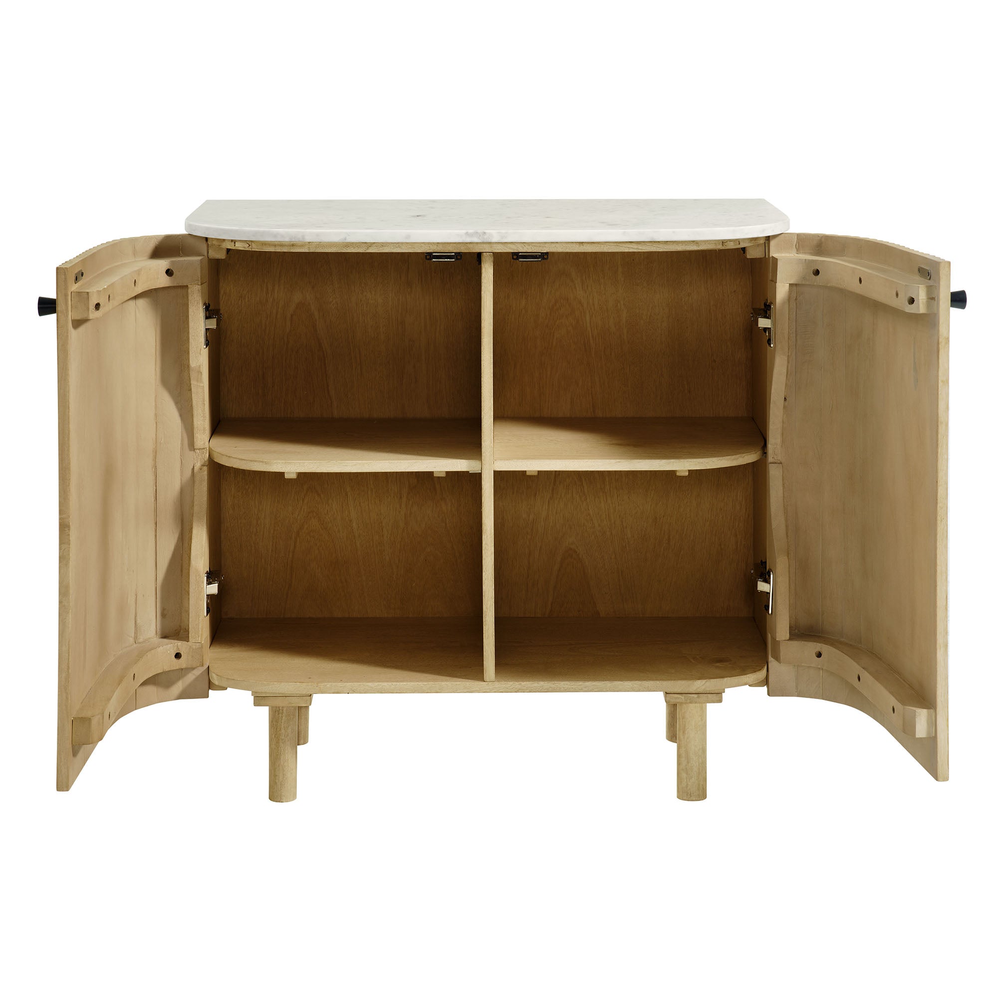 Caldera 33" Curved Solid Wood and Marble Accent Storage Cabinet by Modway - Best Buy Furniture