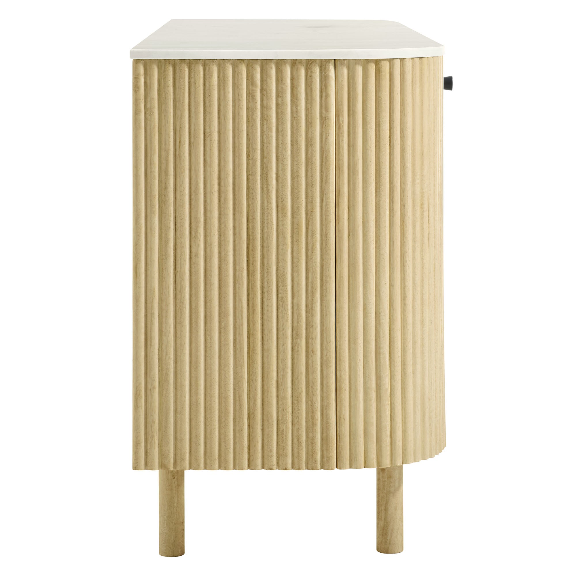 Caldera 60" Curved Solid Wood and Marble Sideboard Storage Cabinet by Modway - Best Buy Furniture
