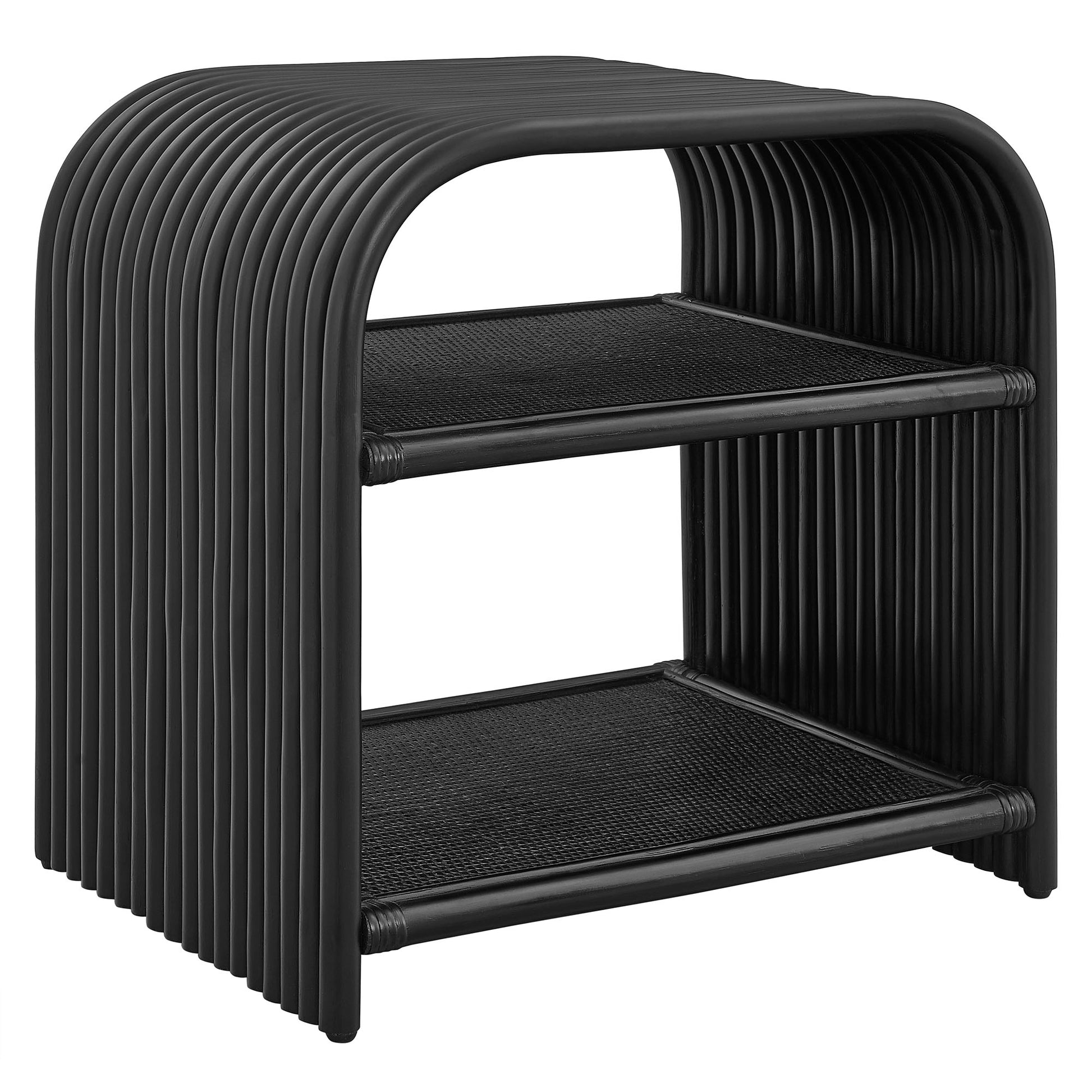 Eve Curved Natural Rattan Side Table by Modway - Best Buy Furniture
