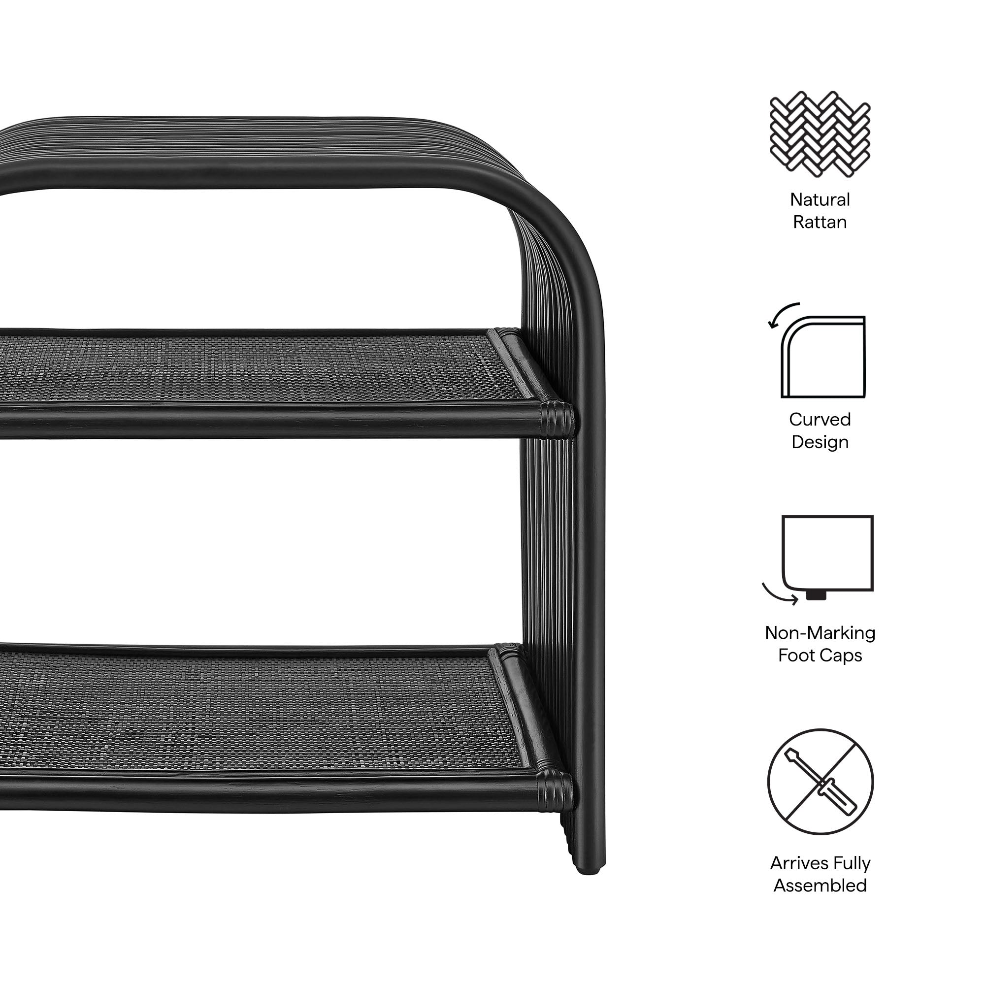 Eve Curved Natural Rattan Side Table by Modway - Best Buy Furniture