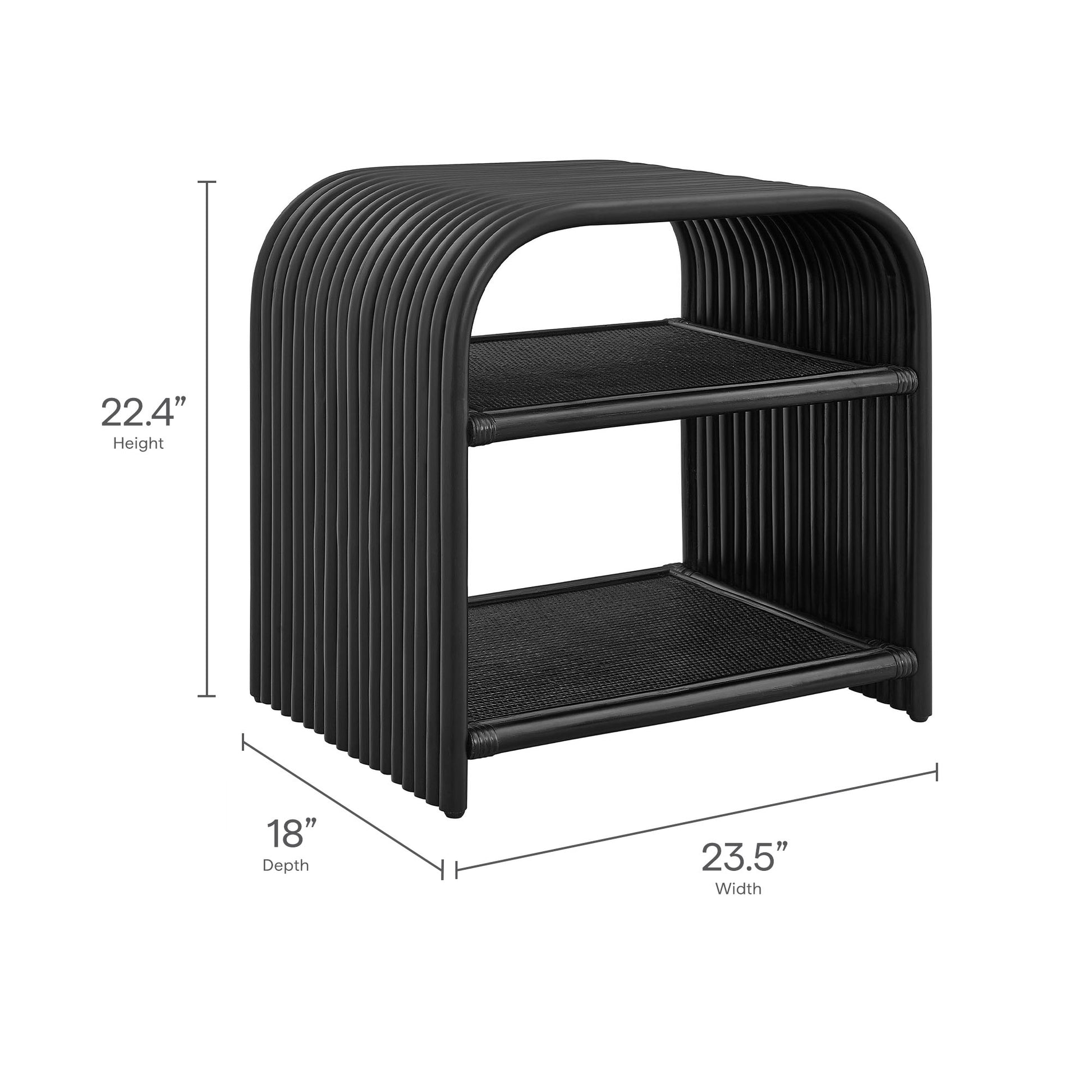 Eve Curved Natural Rattan Side Table by Modway - Best Buy Furniture