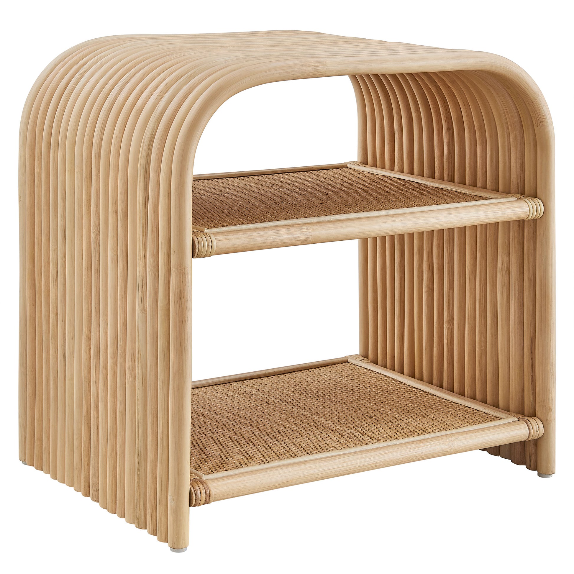 Eve Curved Natural Rattan Side Table by Modway - Best Buy Furniture