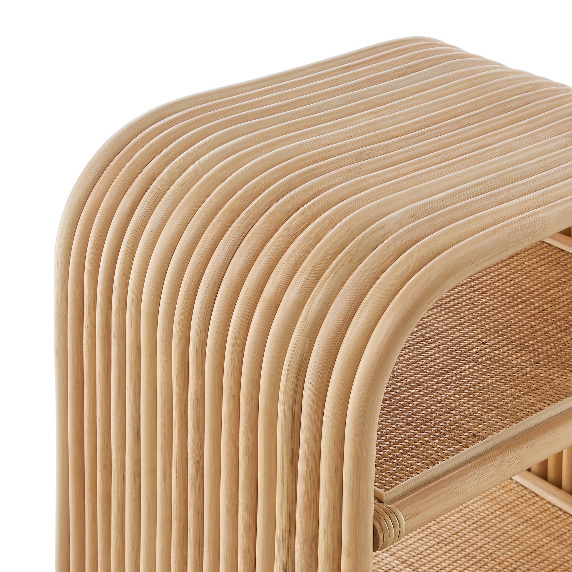 Eve Curved Natural Rattan Side Table by Modway - Best Buy Furniture