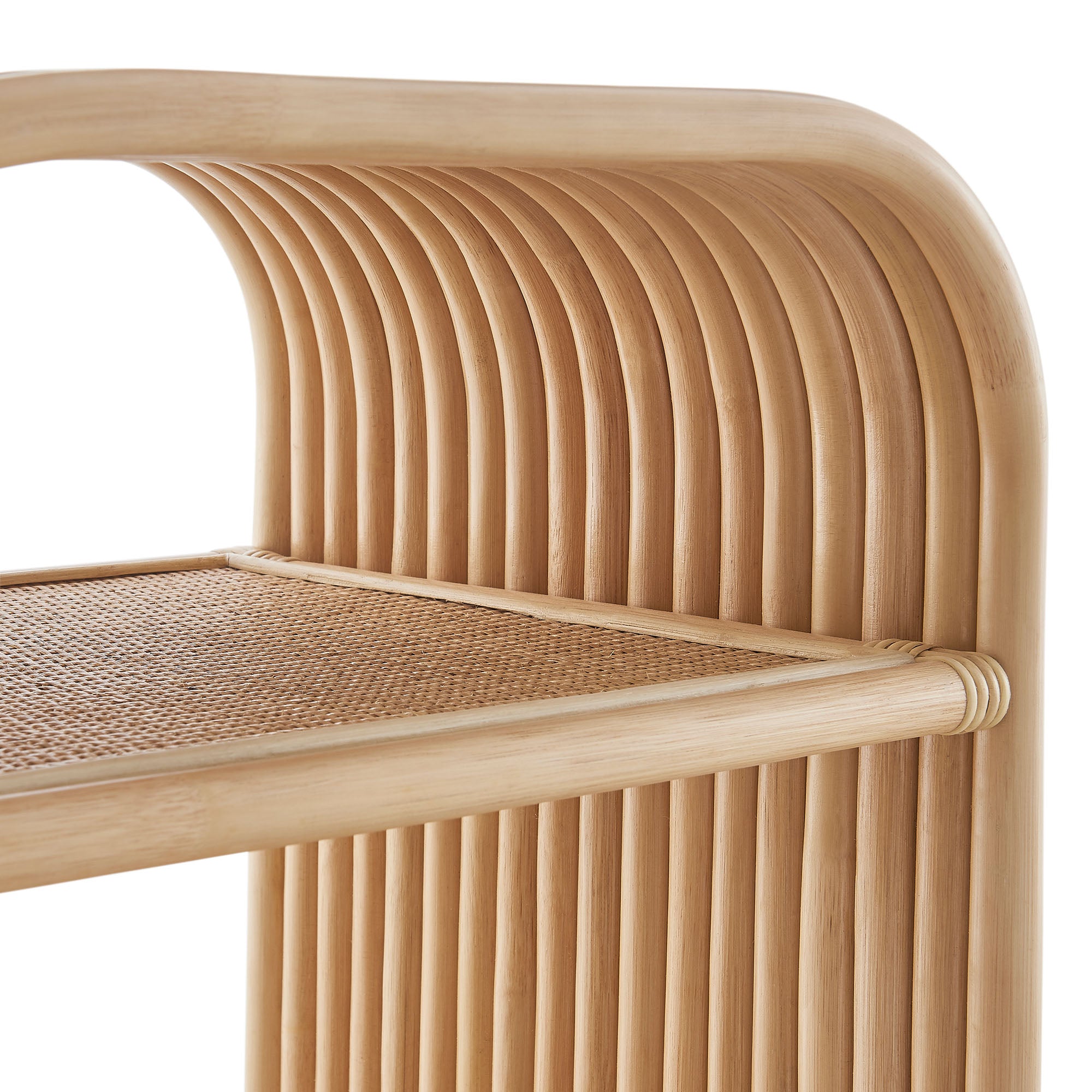 Eve Curved Natural Rattan Side Table by Modway - Best Buy Furniture