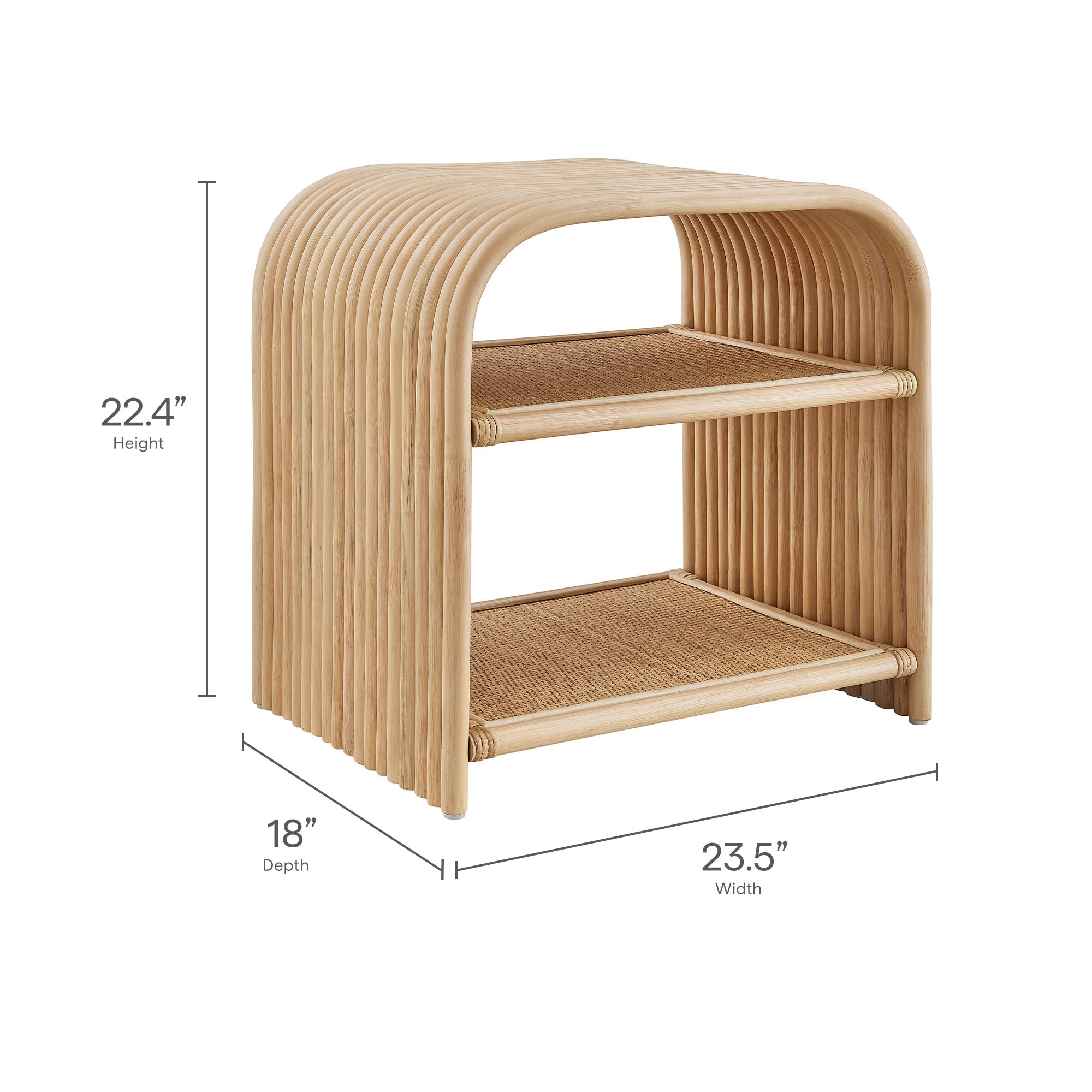 Eve Curved Natural Rattan Side Table by Modway - Best Buy Furniture