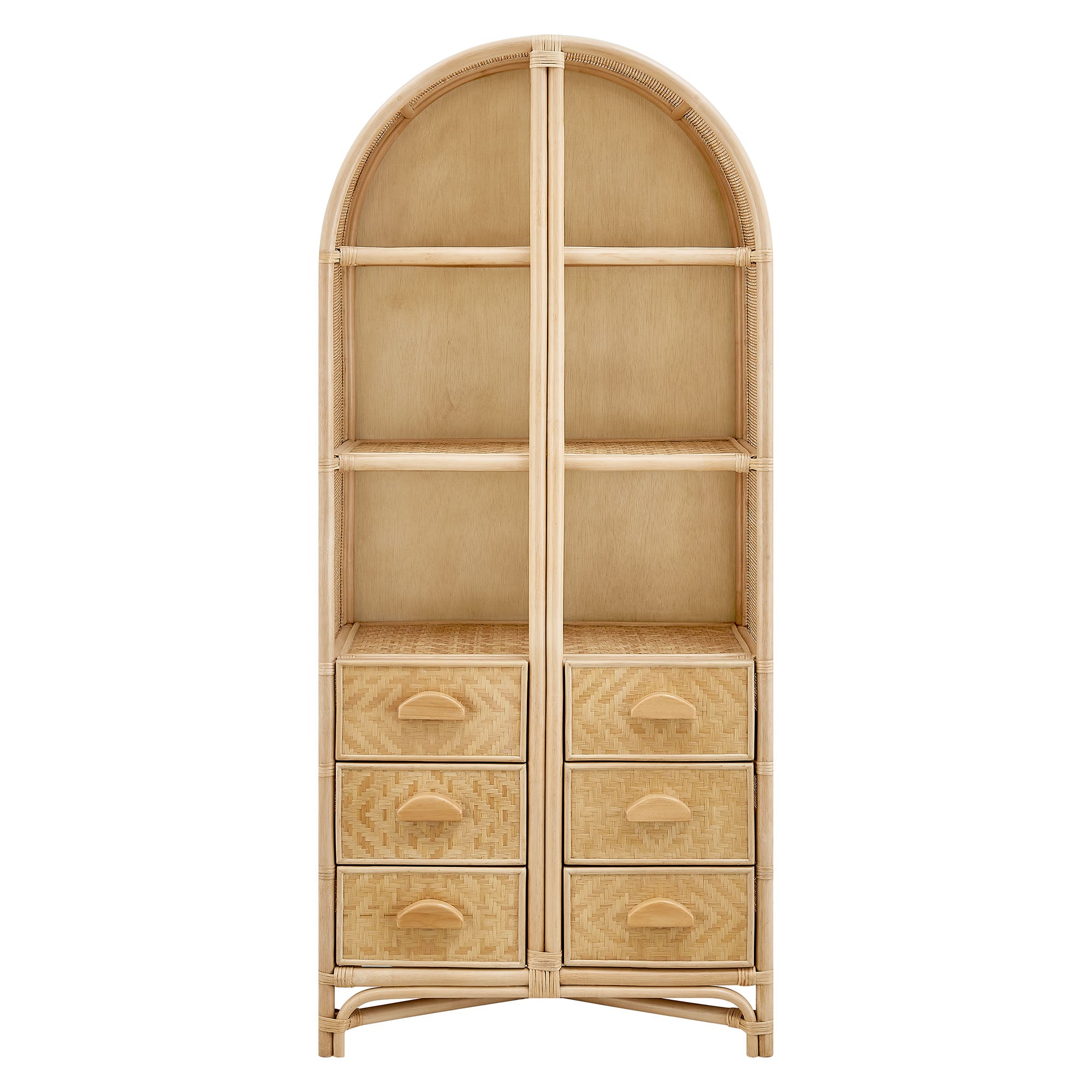 Jane 71 Inch Tall Arched Natural Rattan Bookshelf by Modway - Best Buy Furniture