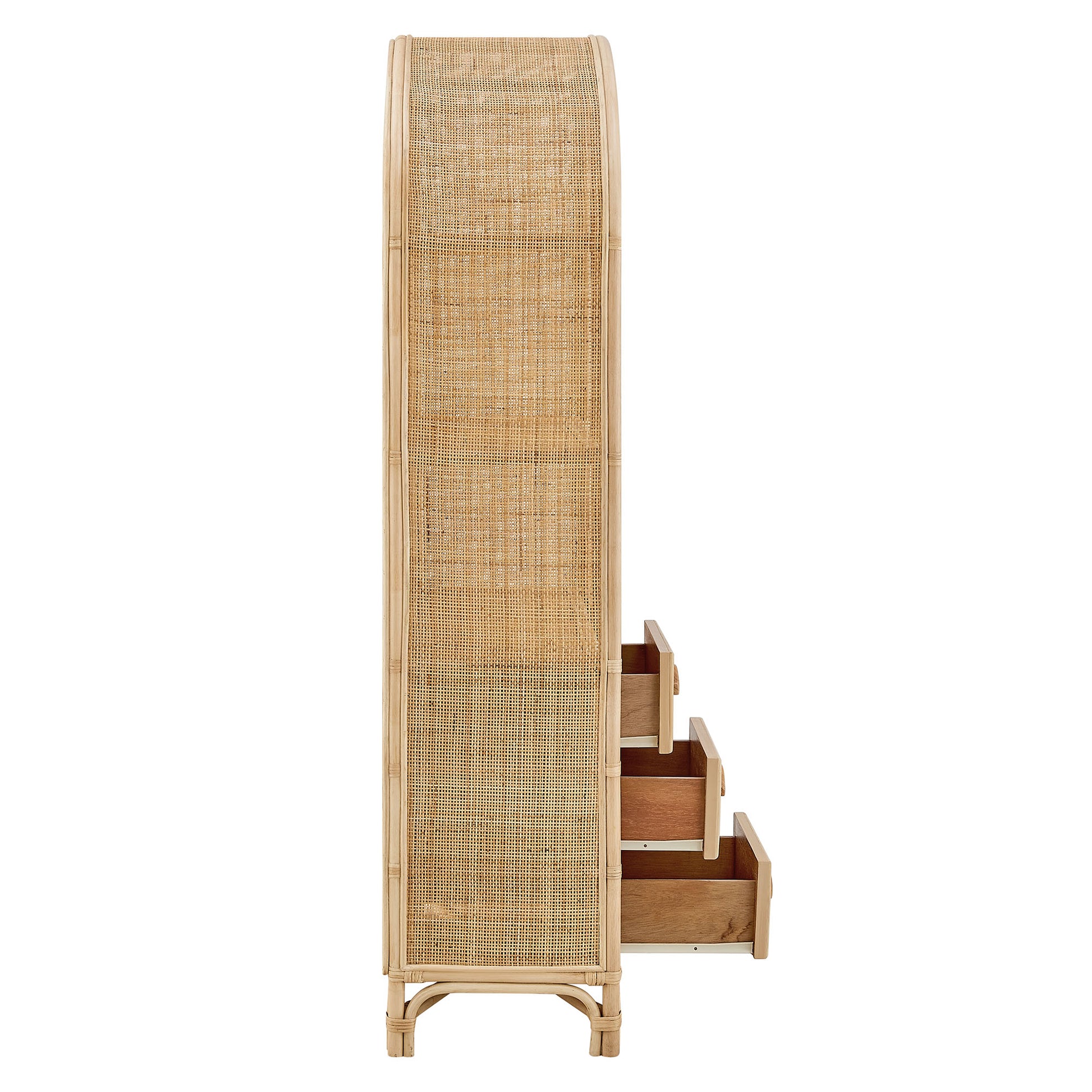 Jane 71 Inch Tall Arched Natural Rattan Bookshelf by Modway - Best Buy Furniture