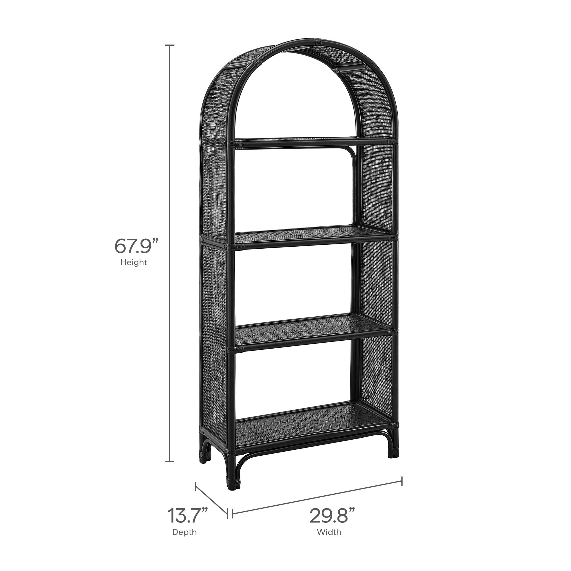 Celeste 67 Inch Tall Arched Natural Rattan Bookshelf by Modway - Best Buy Furniture