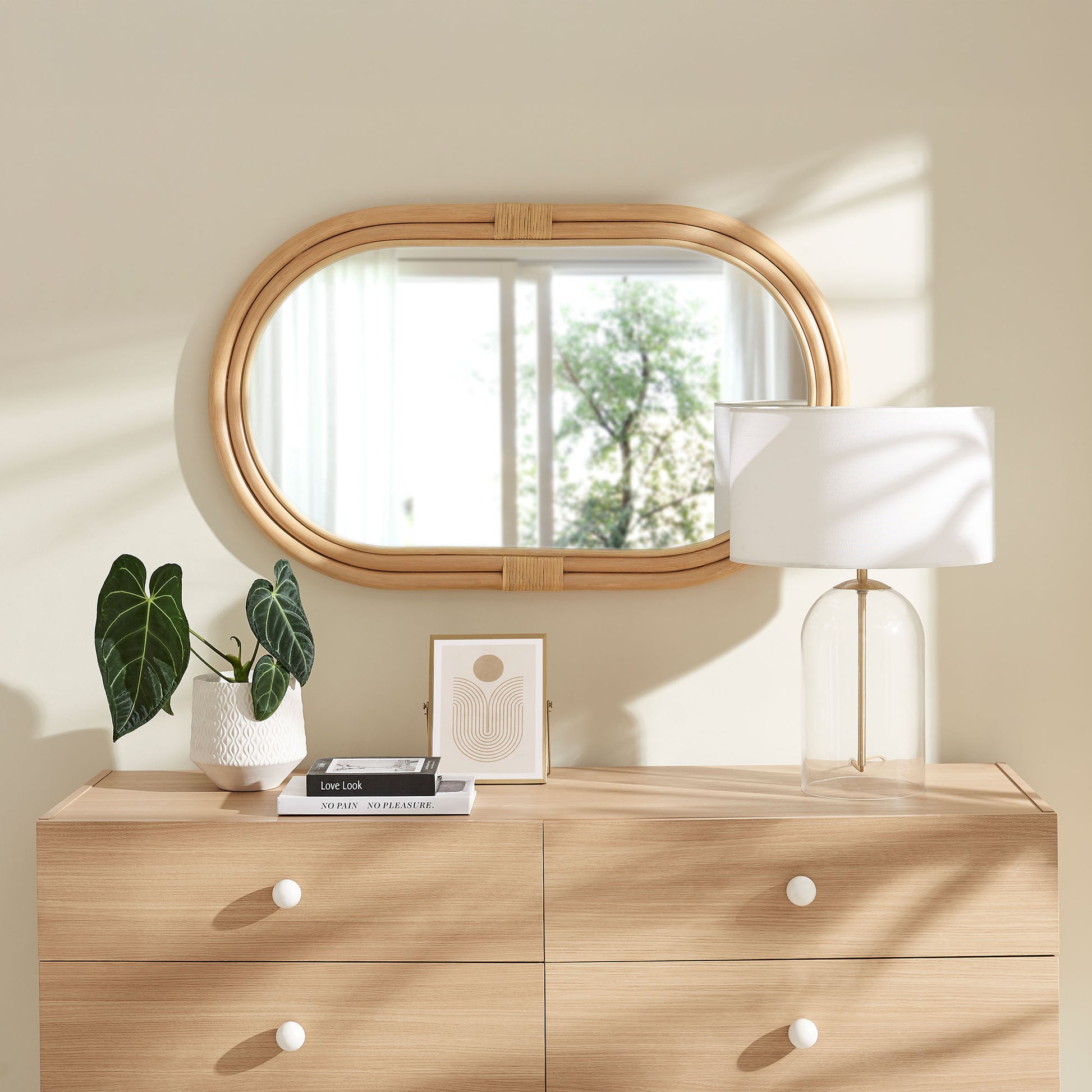 Corsica Oval Rattan Wall Mirror by Modway - Best Buy Furniture