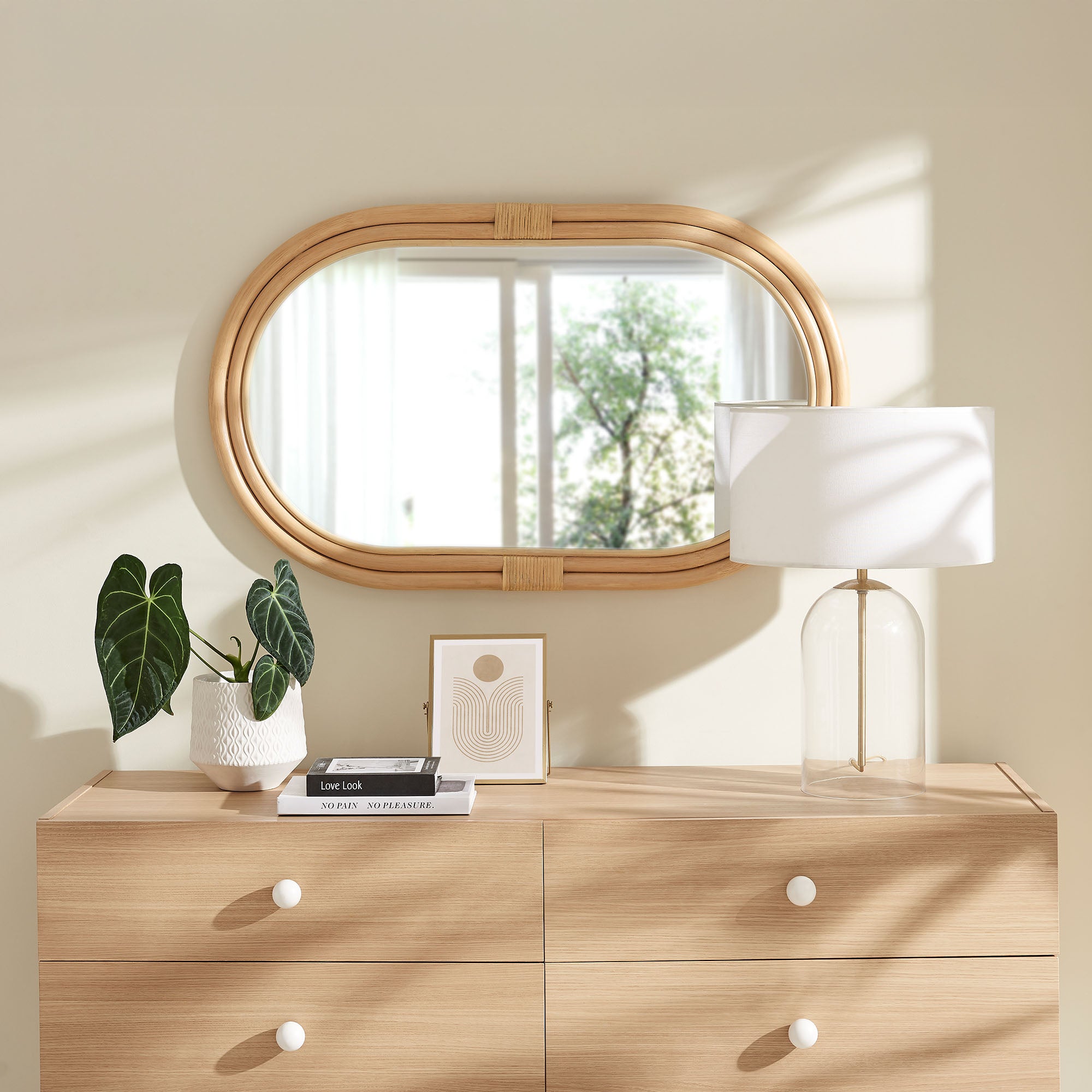 Corsica Oval Rattan Wall Mirror by Modway - Best Buy Furniture