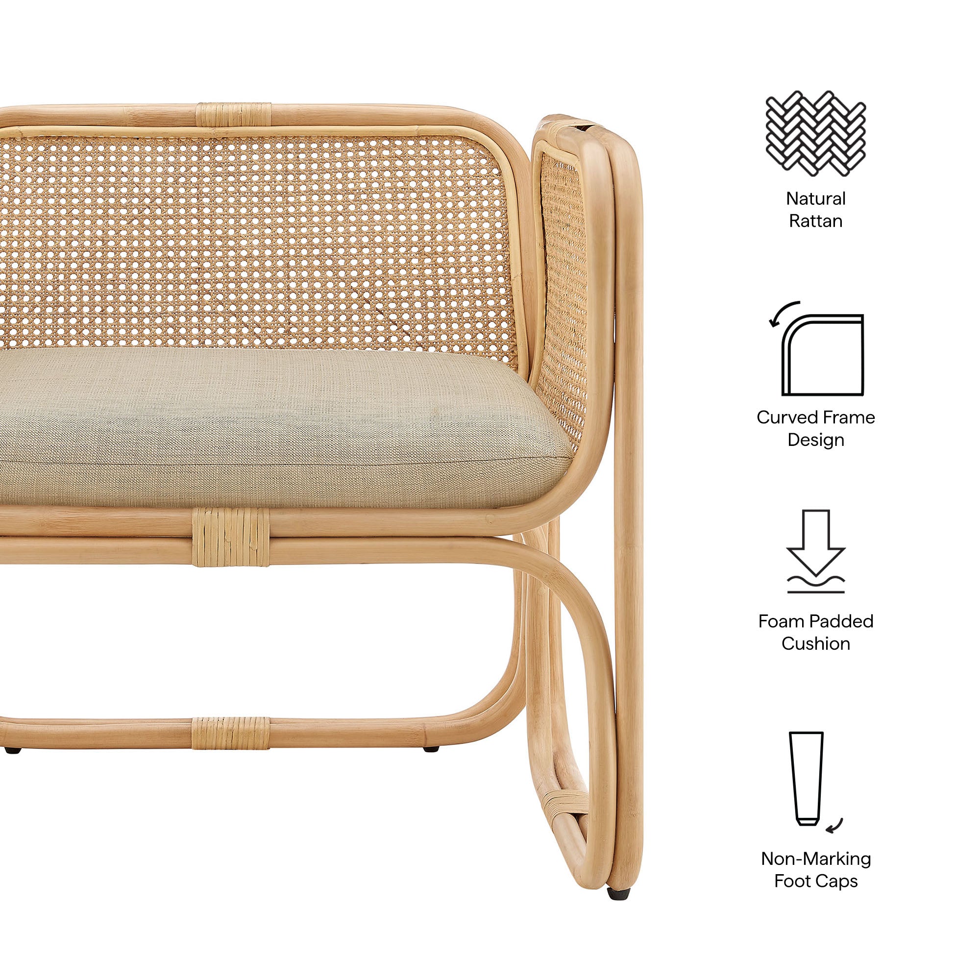 Ellis Natural Rattan Accent Armchair by Modway - Best Buy Furniture