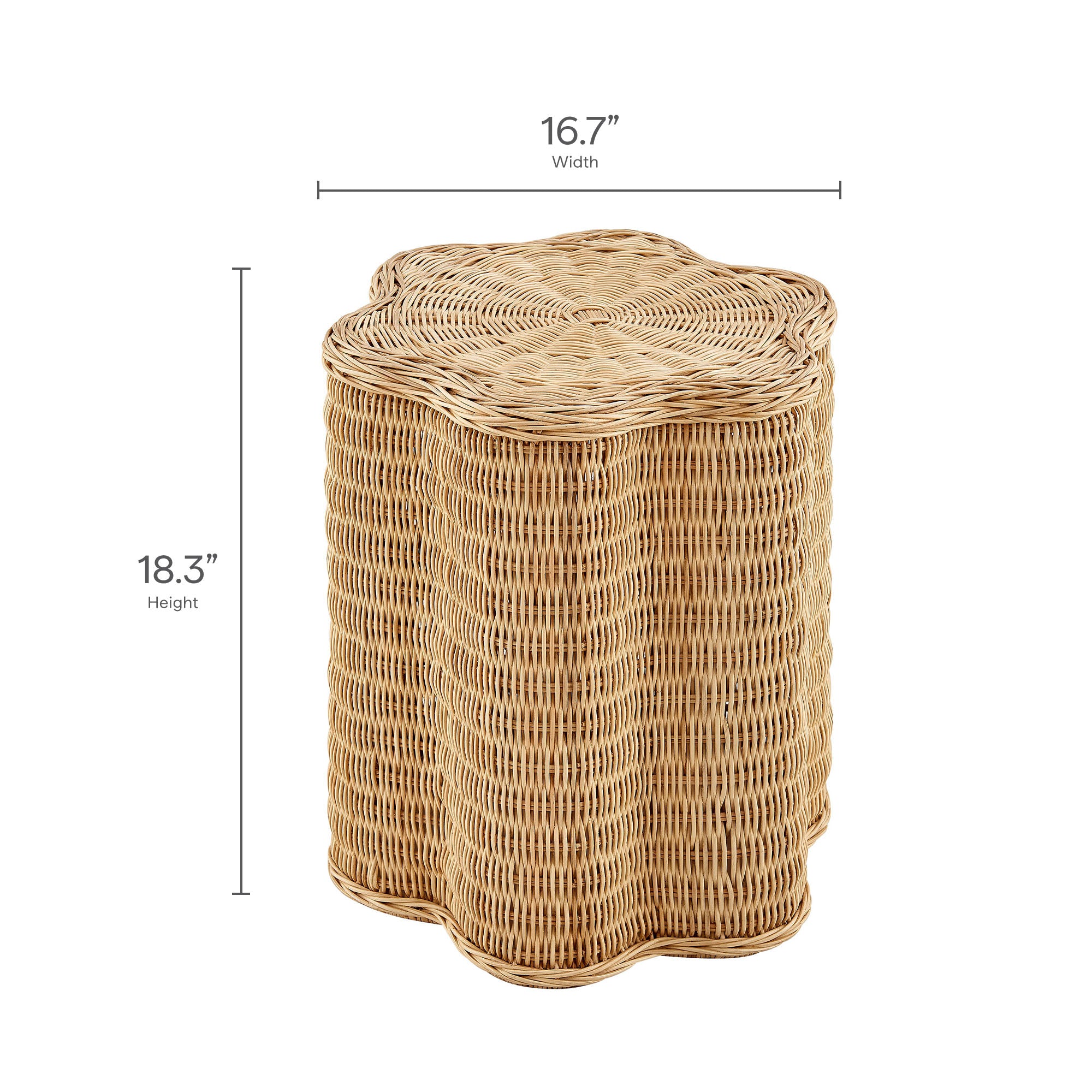 Erika Scalloped Natural Rattan Side Table by Modway - Best Buy Furniture