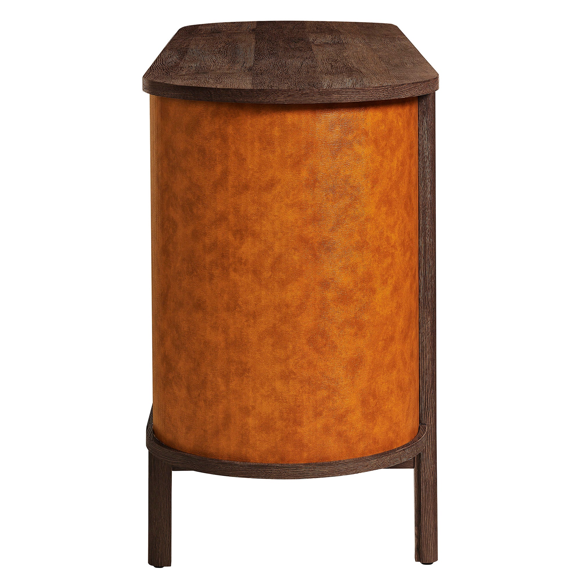 Coralie Curved 71" Vegan Leather Oval TV Stand by Modway - Best Buy Furniture