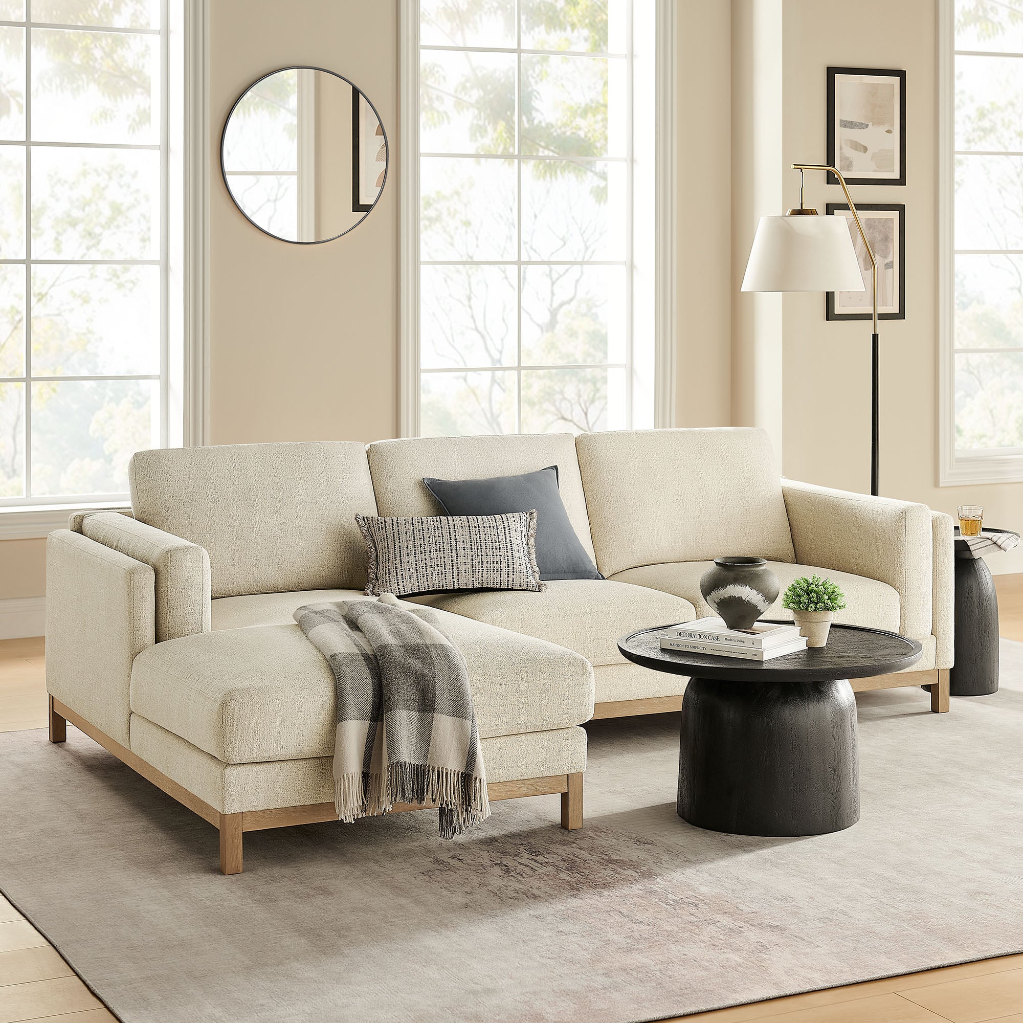 Roscoe Left-Facing Fabric Sectional Sofa with Chaise by Modway - Best Buy Furniture