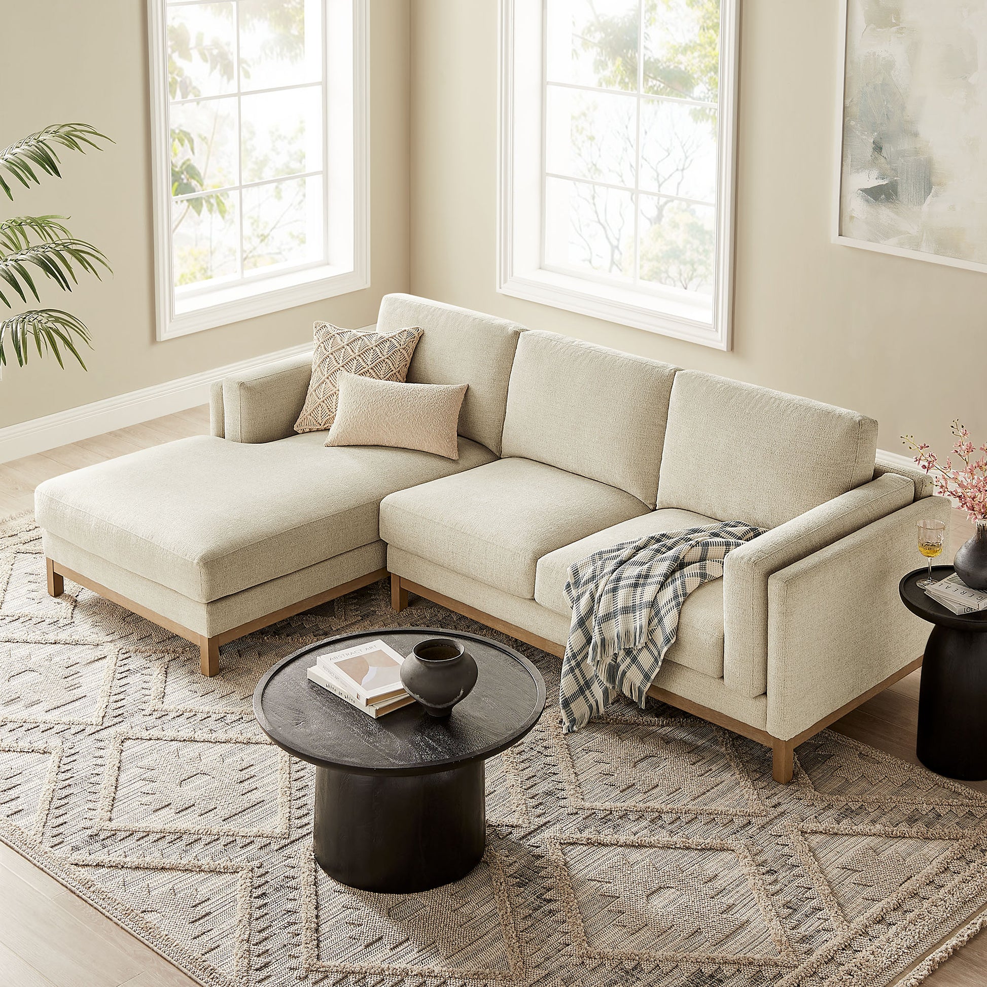 Roscoe Left-Facing Fabric Sectional Sofa with Chaise by Modway - Best Buy Furniture