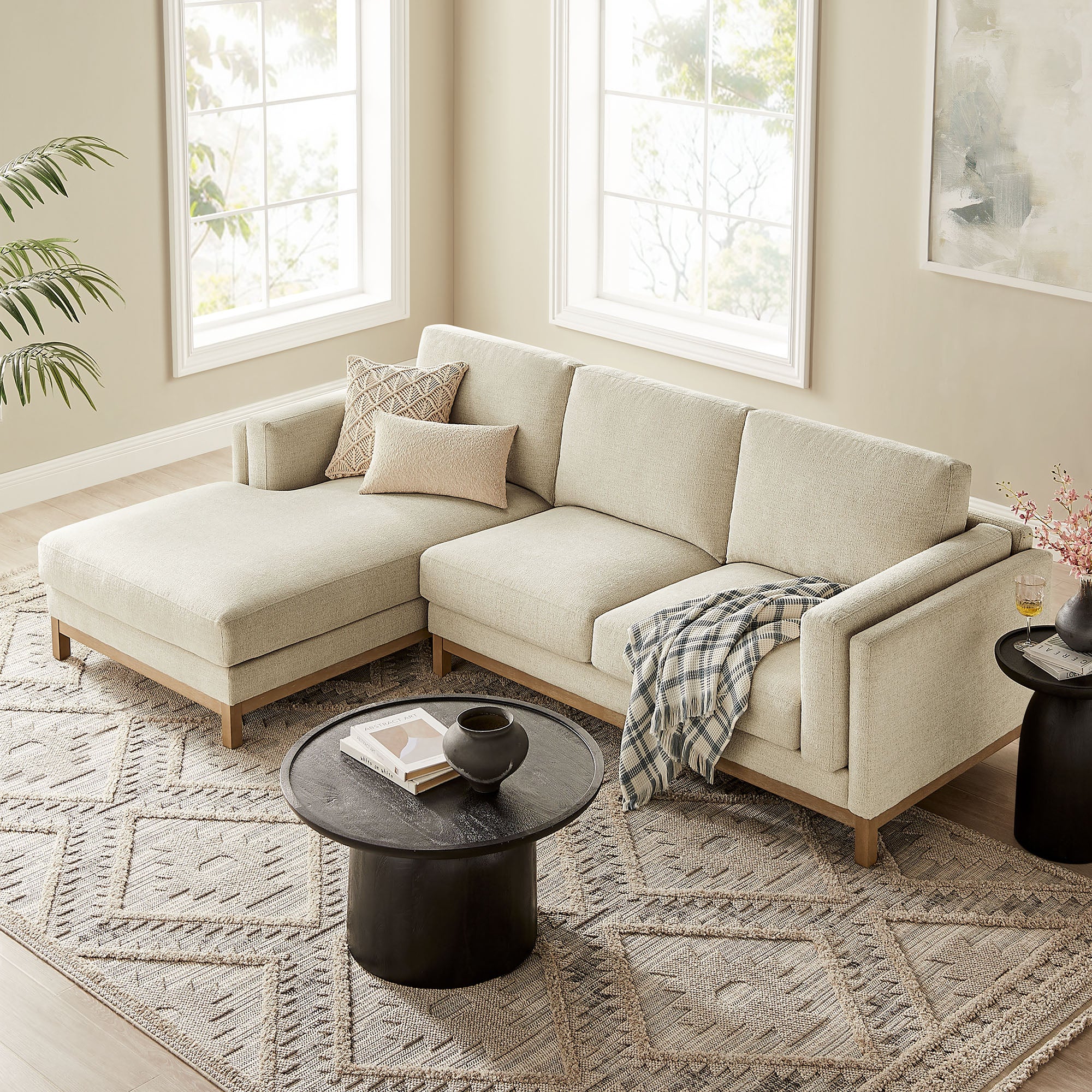 Roscoe Left-Facing Fabric Sectional Sofa with Chaise by Modway - Best Buy Furniture