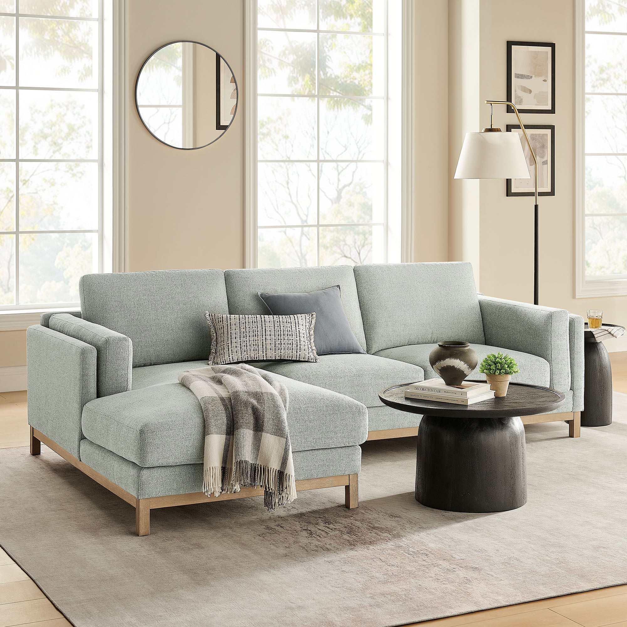 Roscoe Left-Facing Fabric Sectional Sofa with Chaise by Modway - Best Buy Furniture