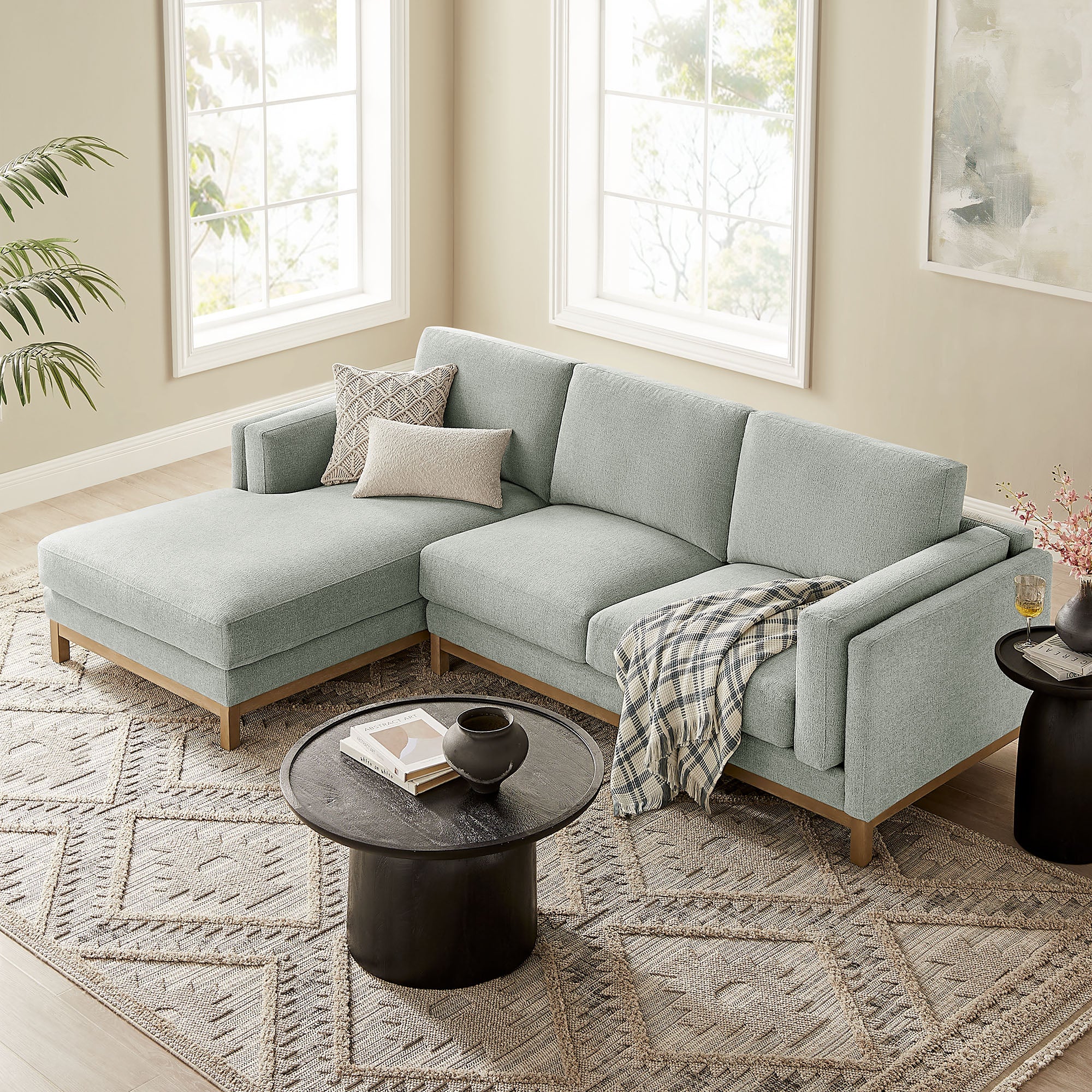 Roscoe Left-Facing Fabric Sectional Sofa with Chaise by Modway - Best Buy Furniture