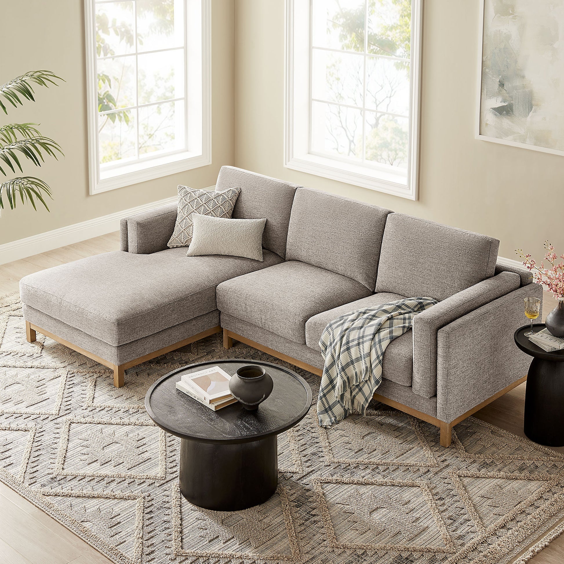 Roscoe Left-Facing Fabric Sectional Sofa with Chaise by Modway - Best Buy Furniture