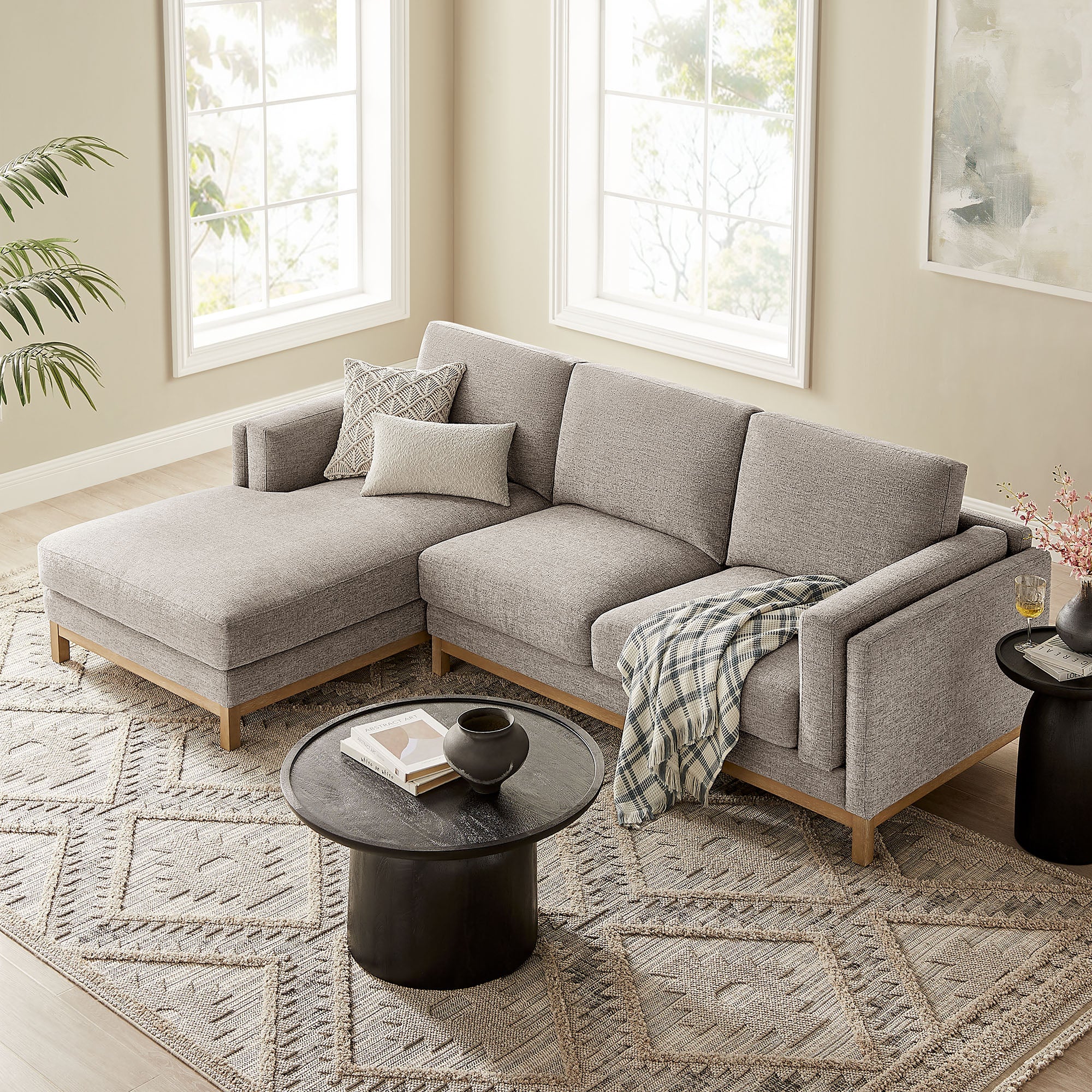 Roscoe Left-Facing Fabric Sectional Sofa with Chaise by Modway - Best Buy Furniture