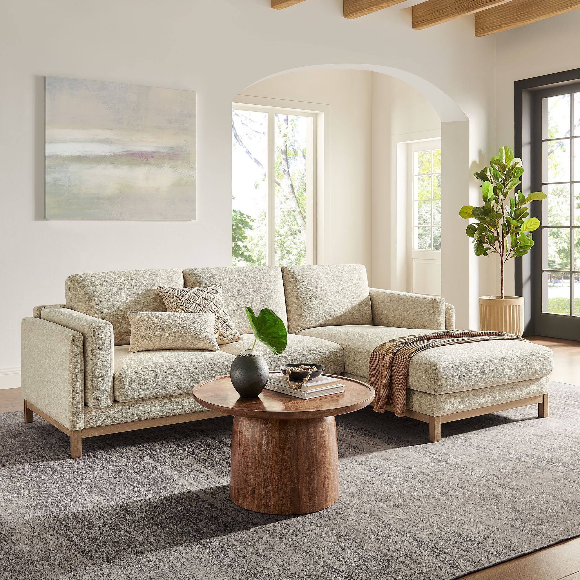Roscoe Right-Facing Fabric Sectional Sofa with Chaise by Modway - Best Buy Furniture