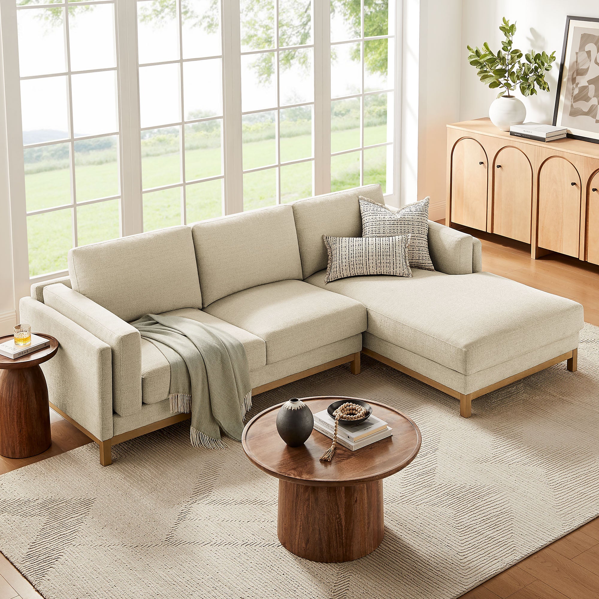 Roscoe Right-Facing Fabric Sectional Sofa with Chaise by Modway - Best Buy Furniture