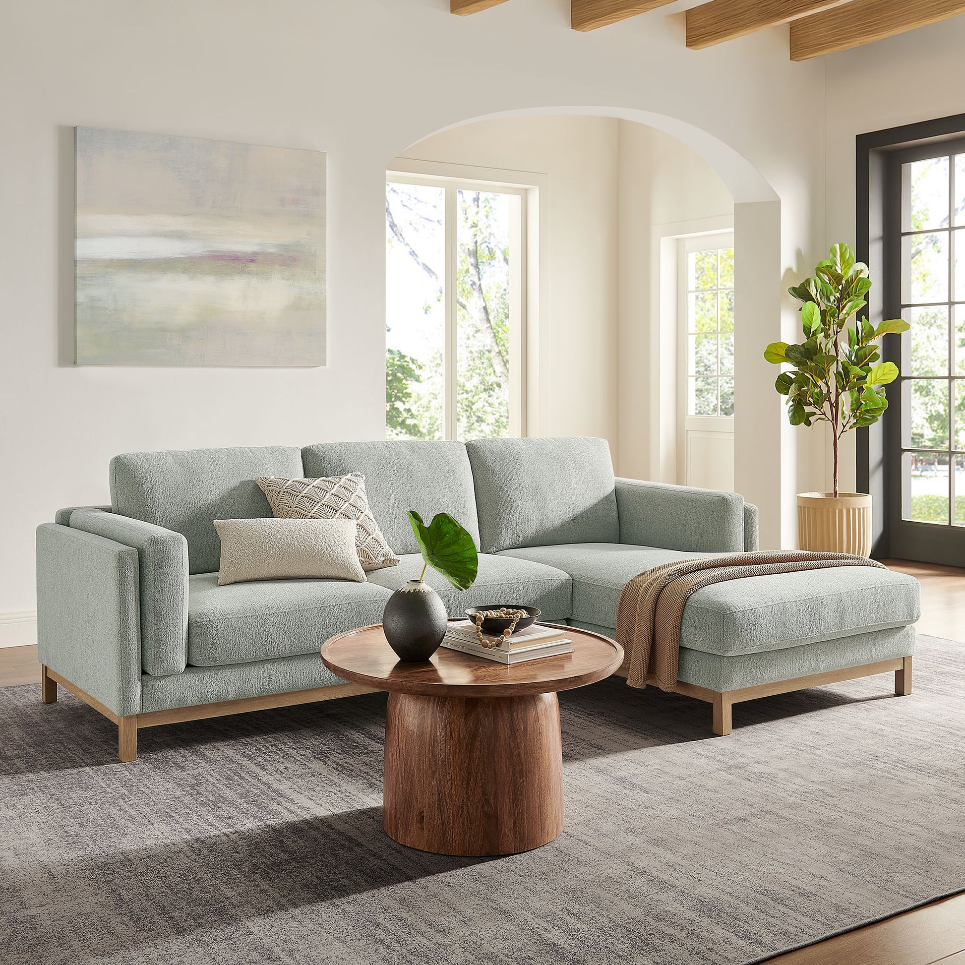 Roscoe Right-Facing Fabric Sectional Sofa with Chaise by Modway - Best Buy Furniture