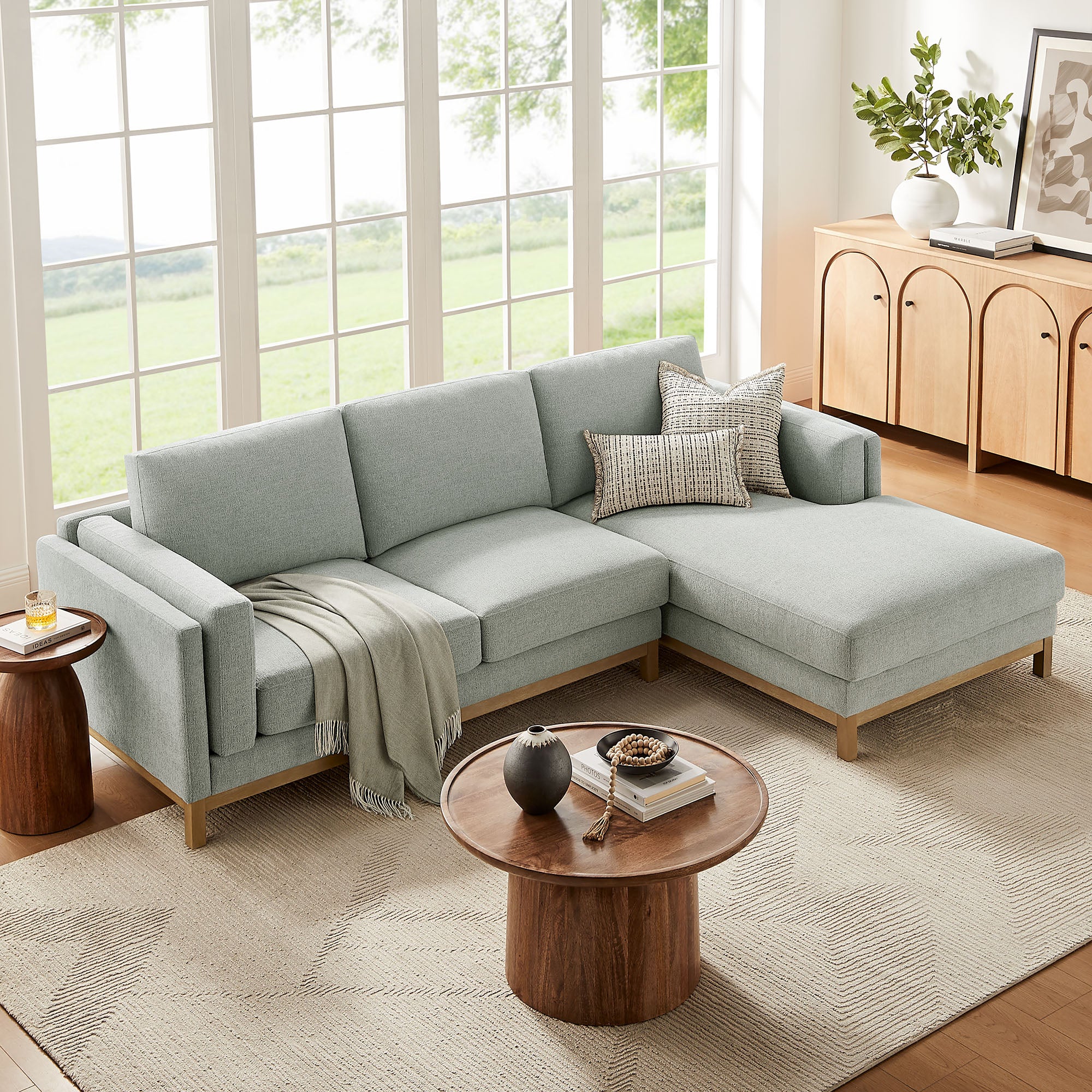 Roscoe Right-Facing Fabric Sectional Sofa with Chaise by Modway - Best Buy Furniture