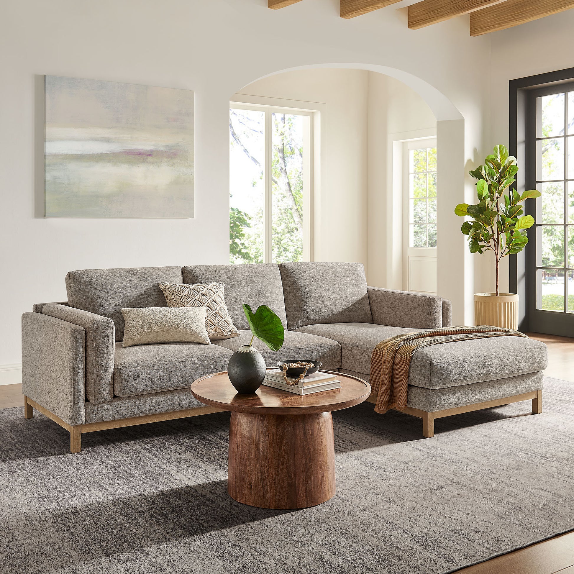 Roscoe Right-Facing Fabric Sectional Sofa with Chaise by Modway - Best Buy Furniture