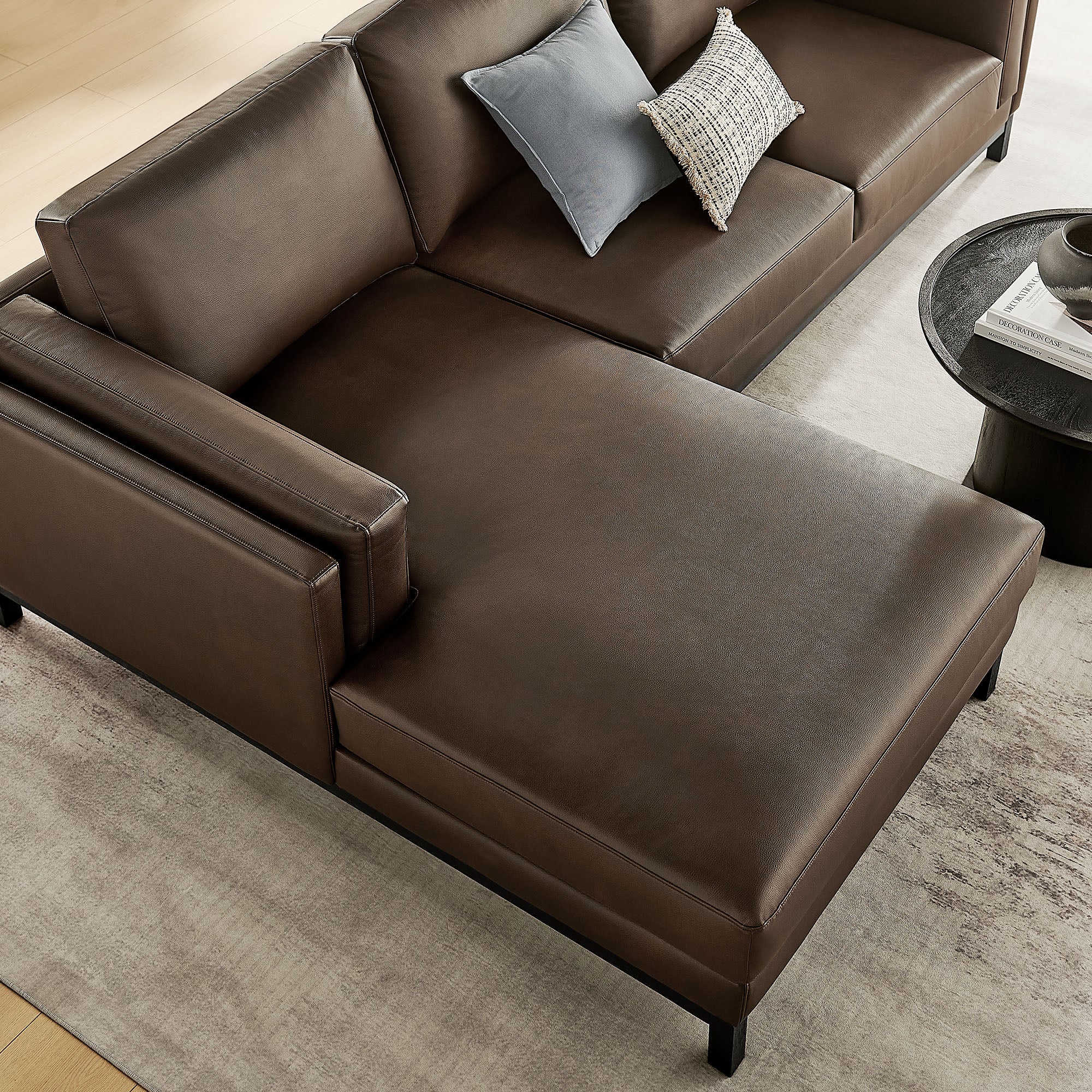 Roscoe Left-Facing Vegan Leather Sectional Sofa with Chaise by Modway - Best Buy Furniture