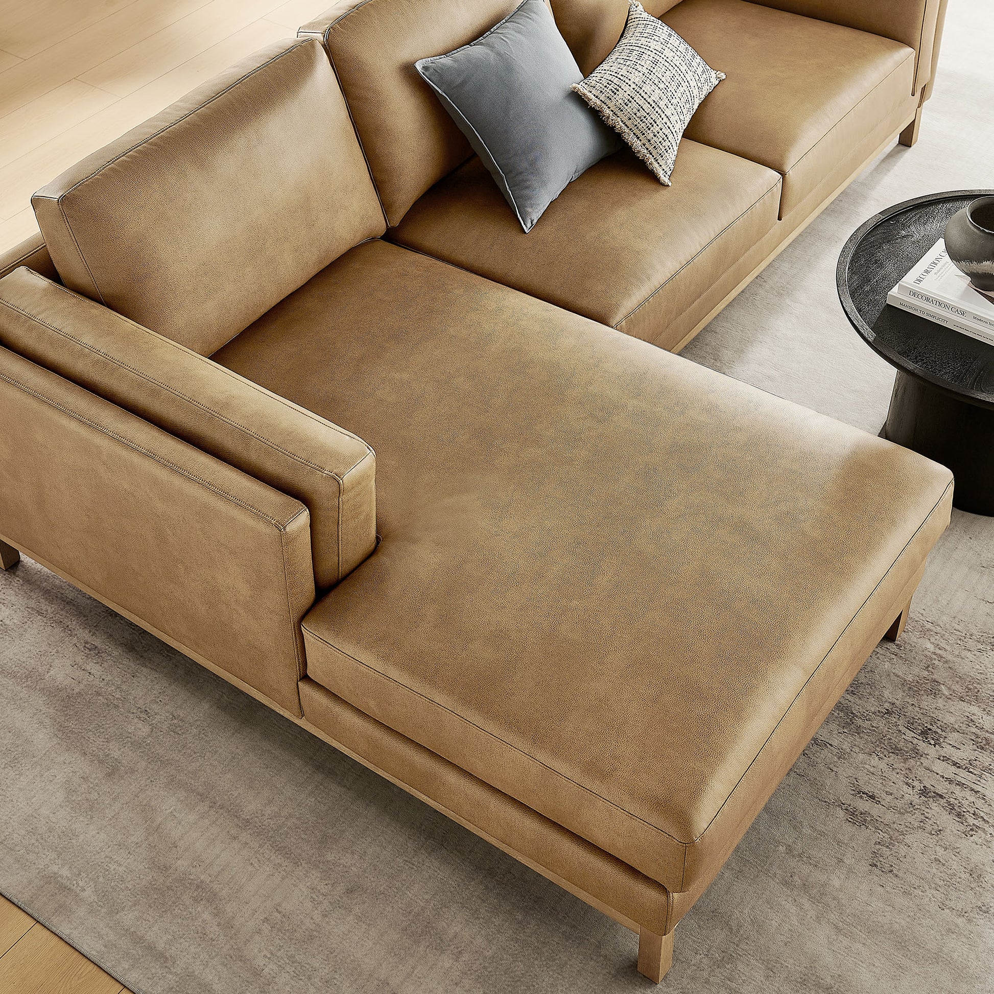 Roscoe Left-Facing Vegan Leather Sectional Sofa with Chaise by Modway - Best Buy Furniture