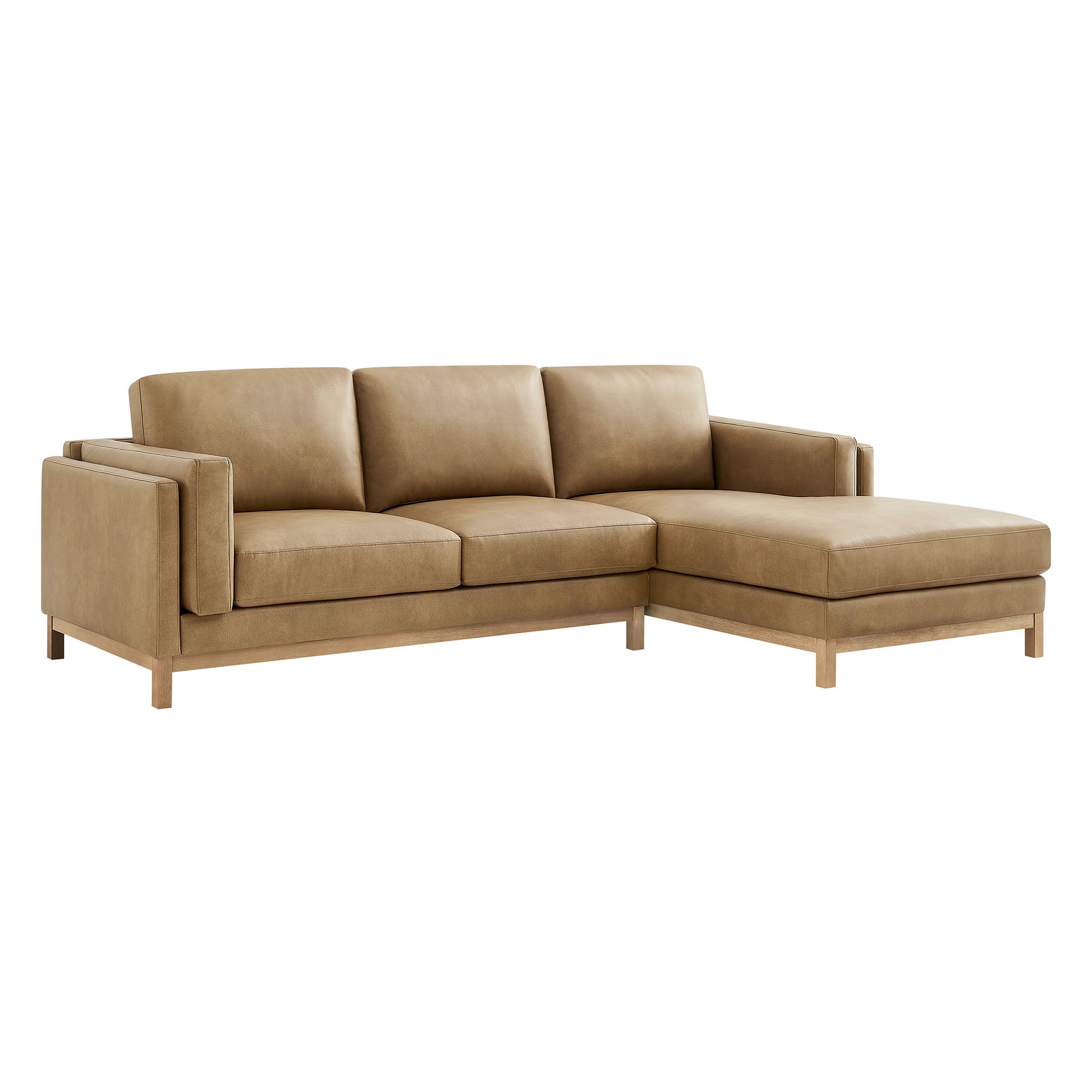 Roscoe Right-Facing Vegan Leather Sectional Sofa with Chaise by Modway - Best Buy Furniture