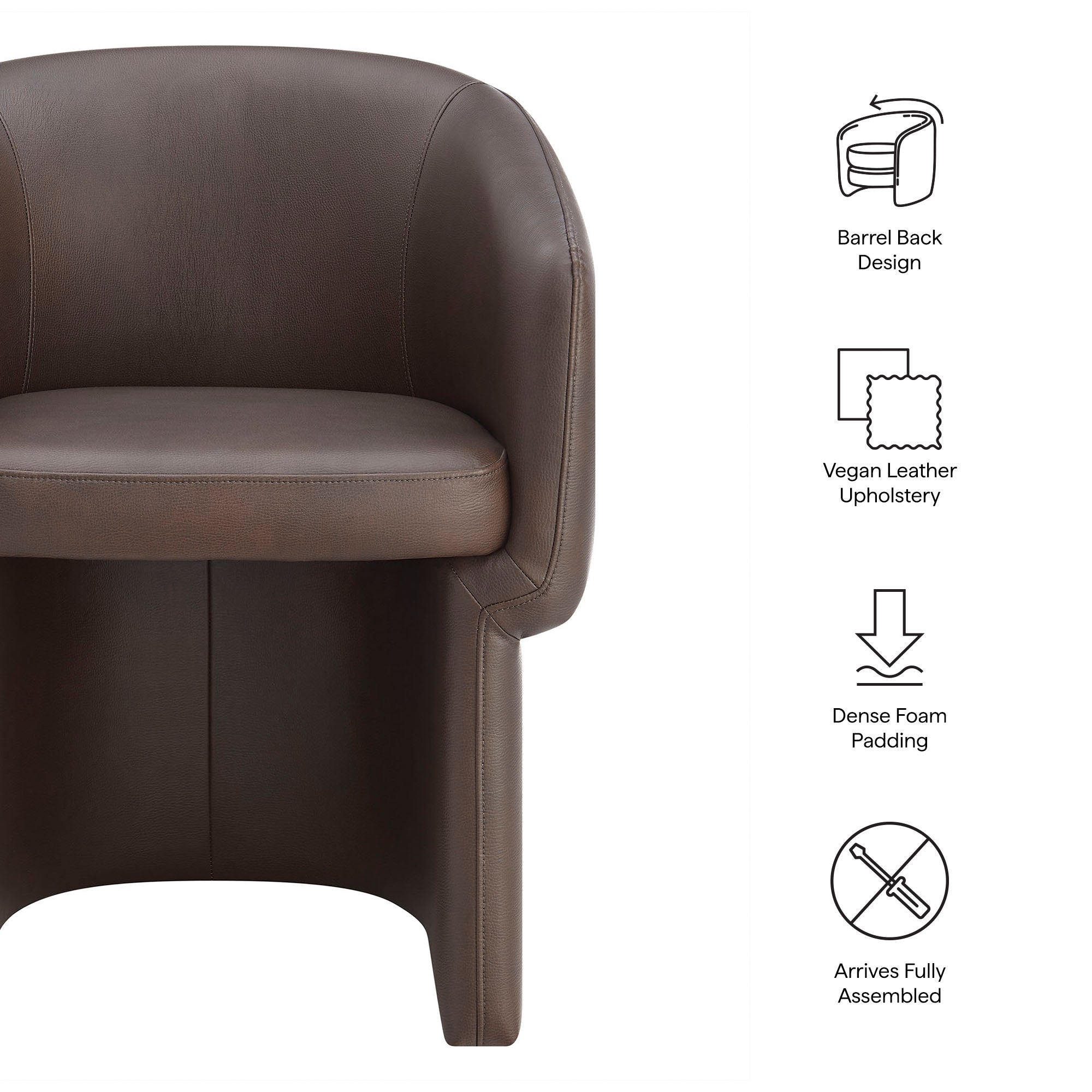 Verity Barrel Back Vegan Leather Dining Chair by Modway - Best Buy Furniture
