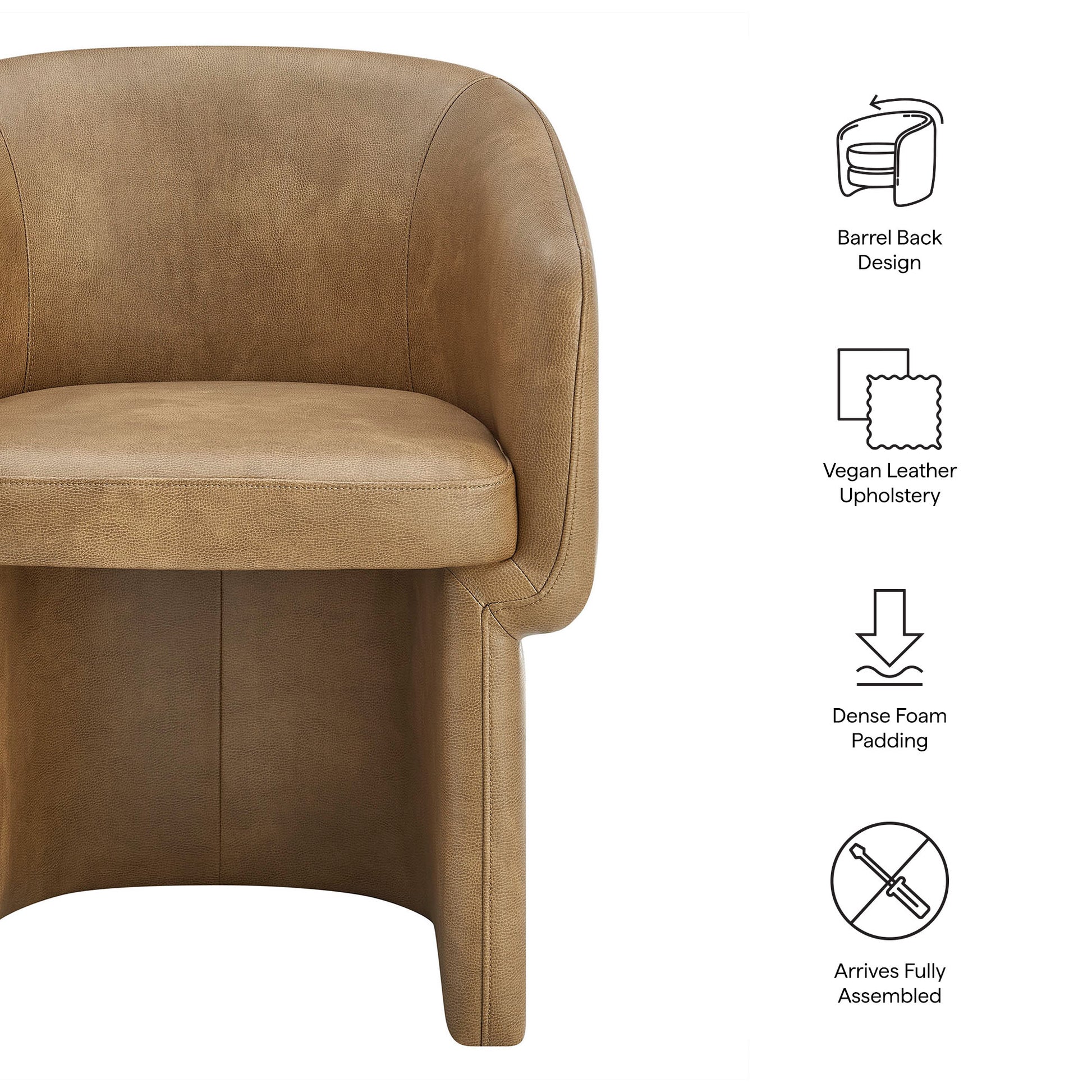 Verity Barrel Back Vegan Leather Dining Chair by Modway - Best Buy Furniture