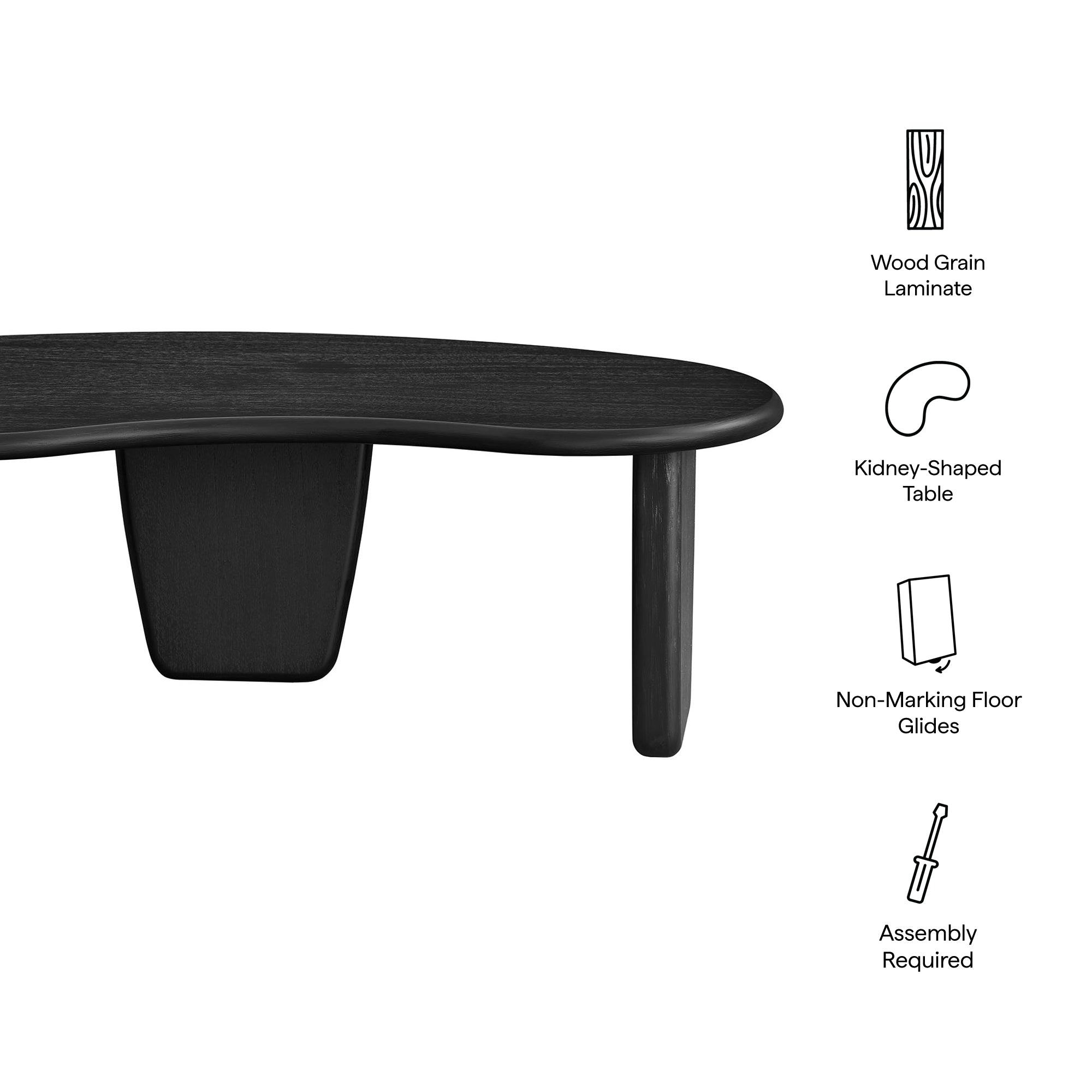 Vetra Kidney-Shaped Free Coffee Table by Modway - Best Buy Furniture