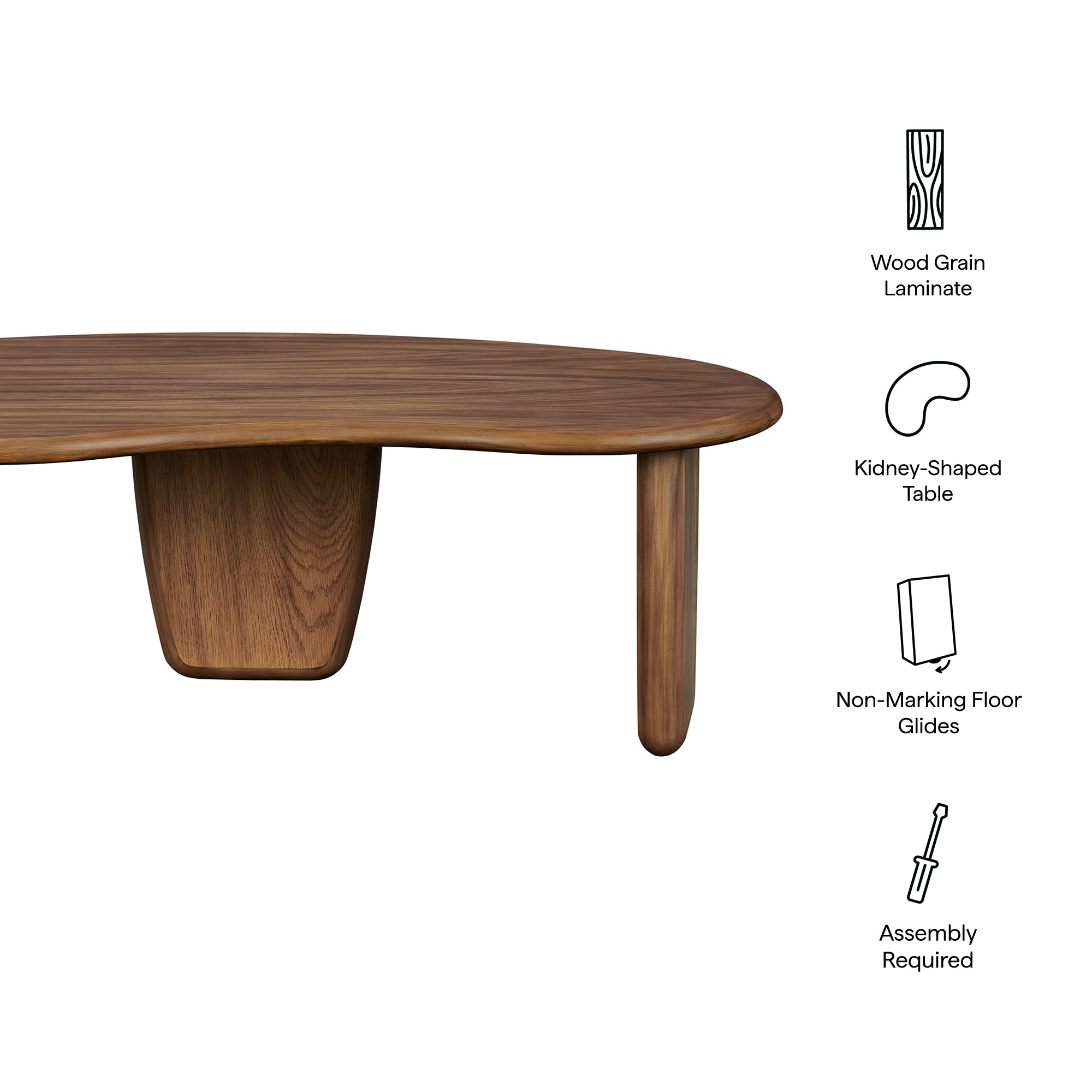 Vetra Kidney-Shaped Free Coffee Table by Modway - Best Buy Furniture