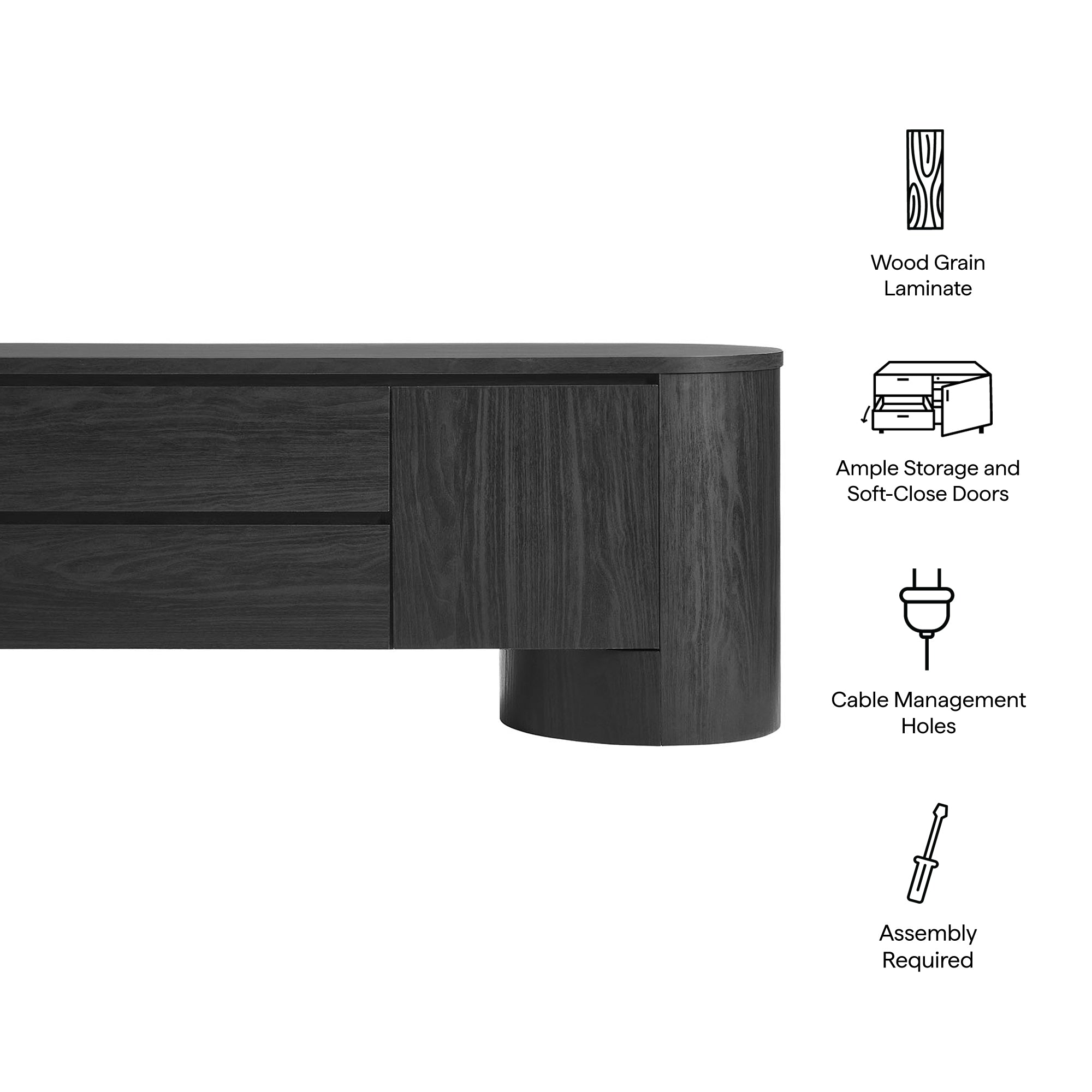 Duval 71 Inch Oval TV Cabinet by Modway - Best Buy Furniture