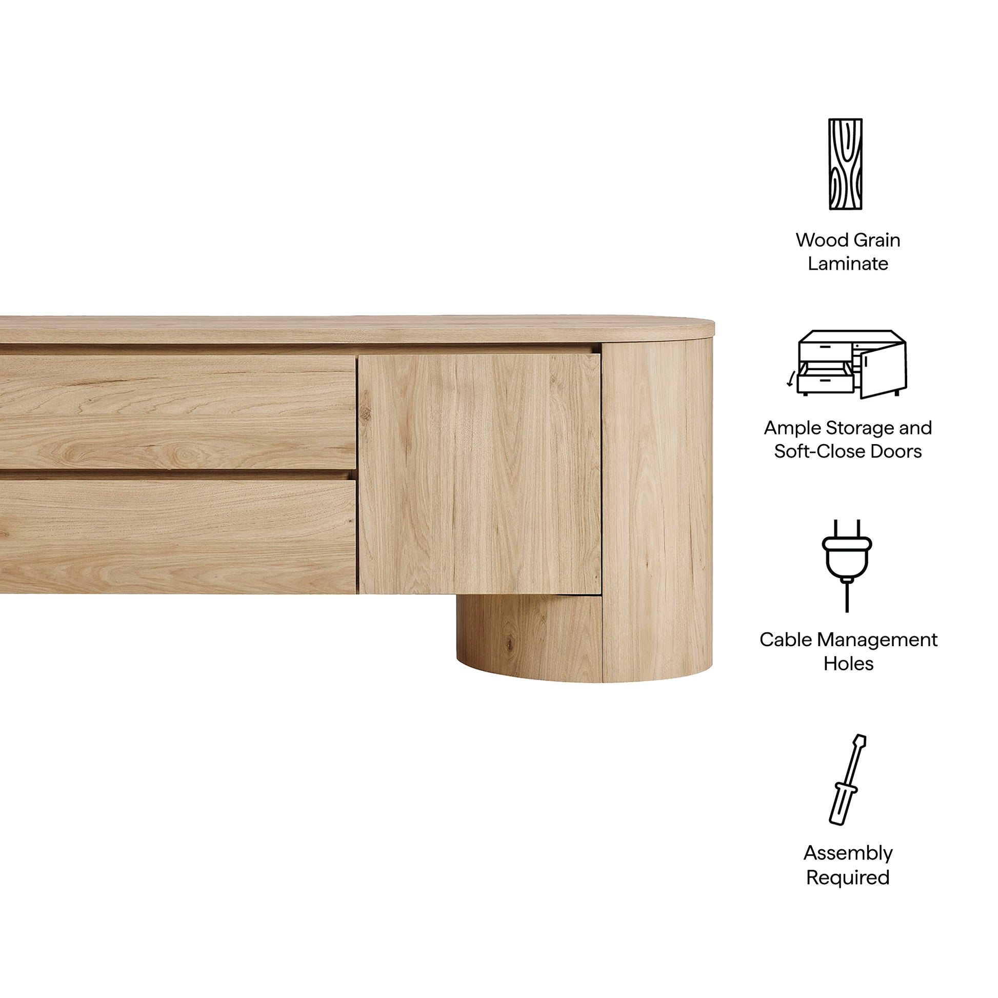Duval 71 Inch Oval TV Cabinet by Modway - Best Buy Furniture
