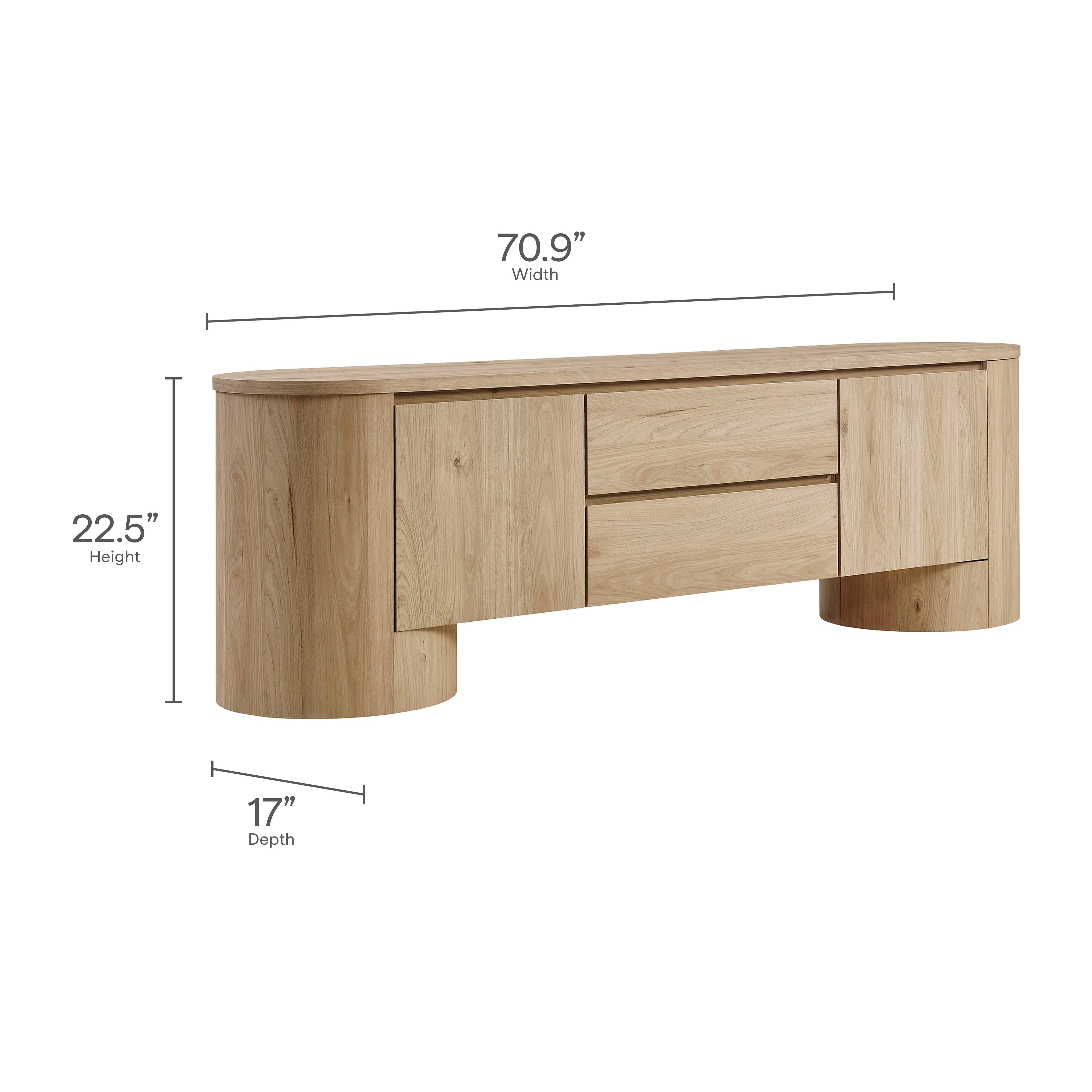 Duval 71 Inch Oval TV Cabinet by Modway - Best Buy Furniture