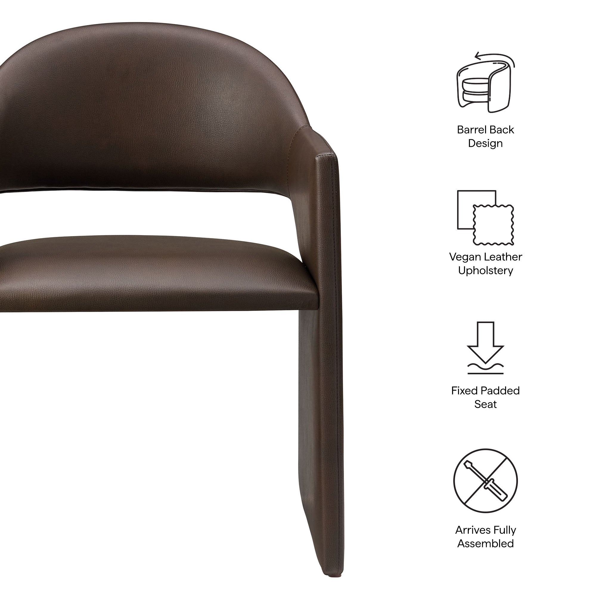 Talia Vegan Leather Dining Armchair by Modway - Best Buy Furniture