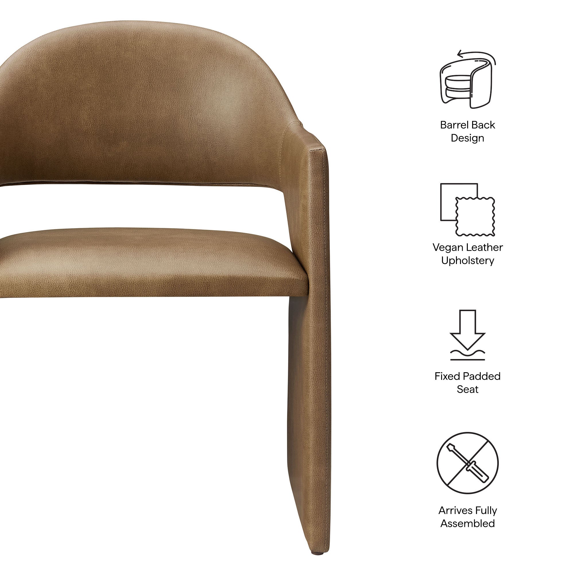 Talia Vegan Leather Dining Armchair by Modway - Best Buy Furniture