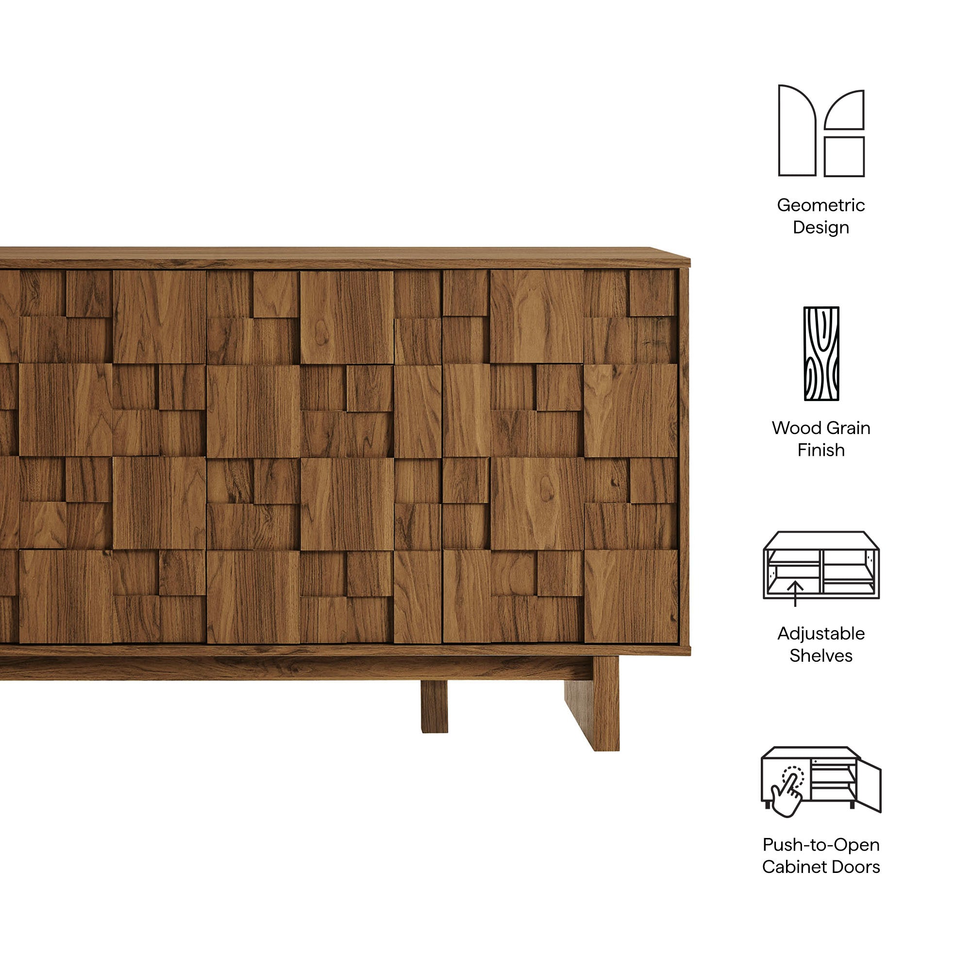 Owen 59 Inch 4 Door Geometric Sideboard by Modway - Best Buy Furniture