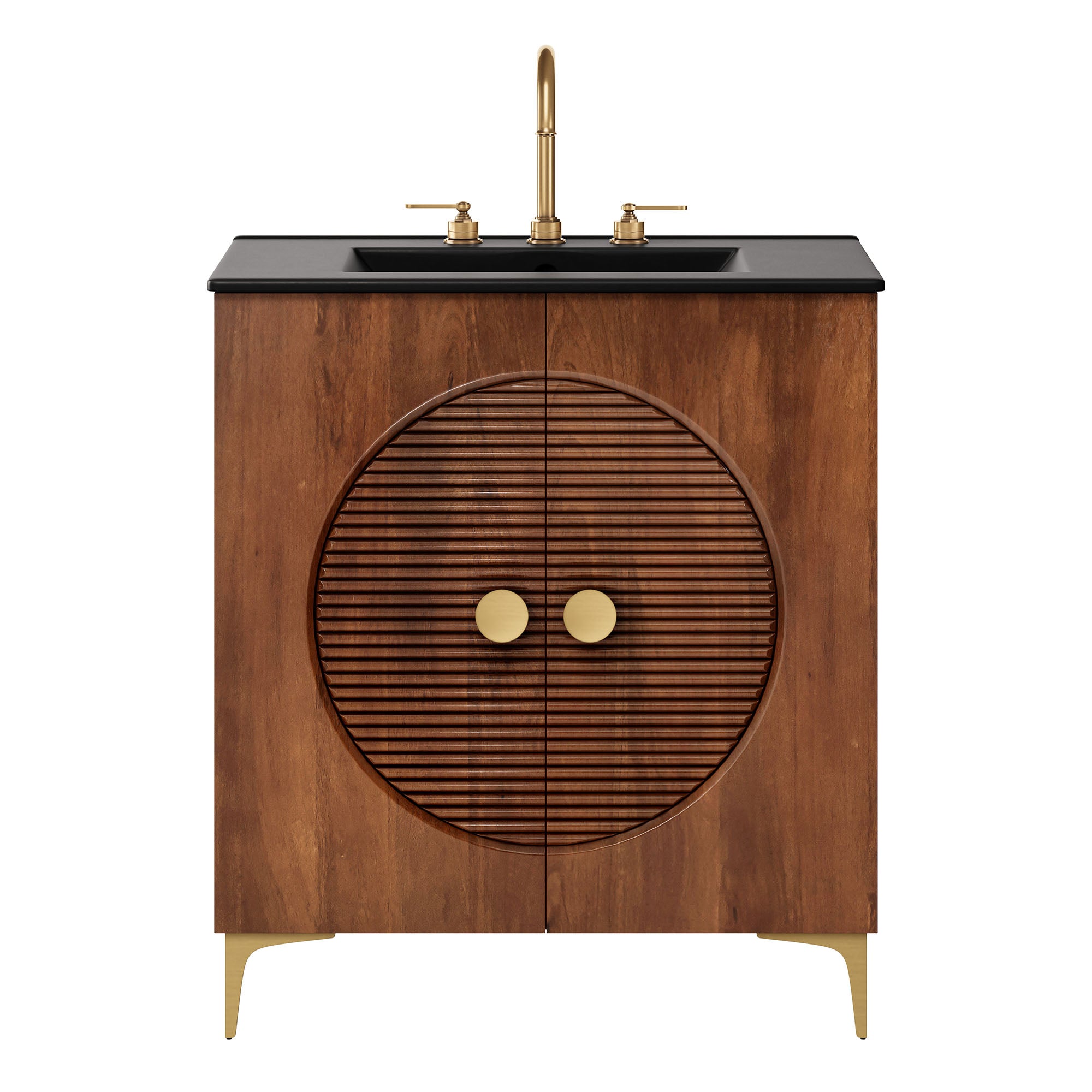 Vernon 30" Fluted Wood Vanity Cabinet With Sink by Modway - Best Buy Furniture