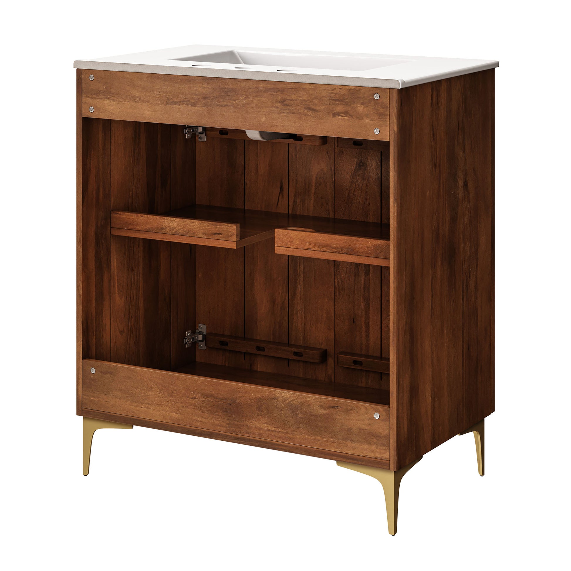 Vernon 30" Fluted Wood Vanity Cabinet With Sink by Modway - Best Buy Furniture