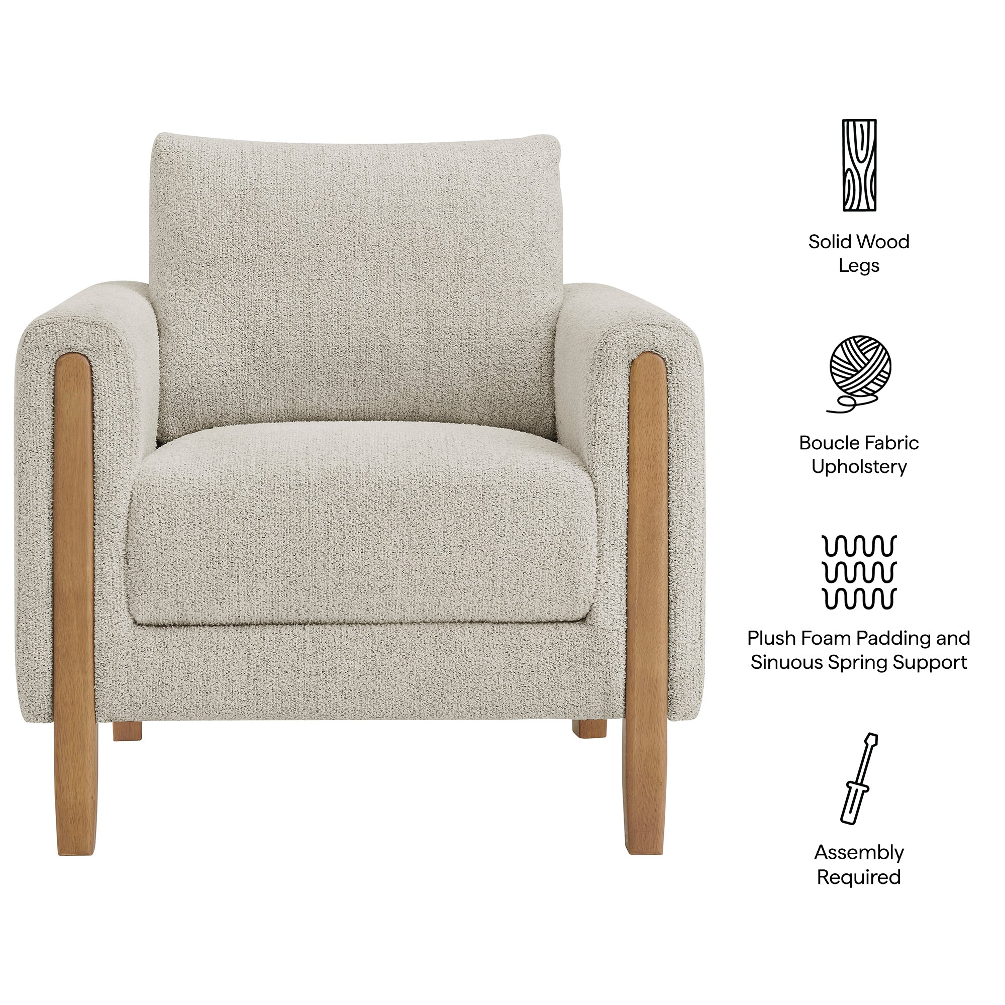 Hawken Boucle Fabric Accent Armchair by Modway - Best Buy Furniture