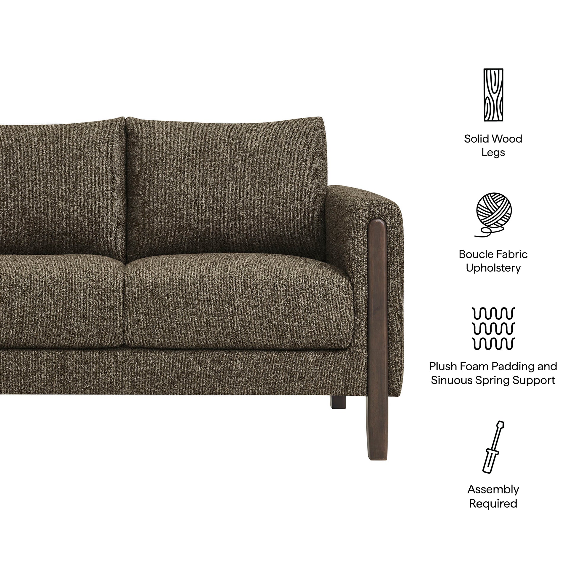 Hawken Boucle Fabric Loveseat by Modway - Best Buy Furniture