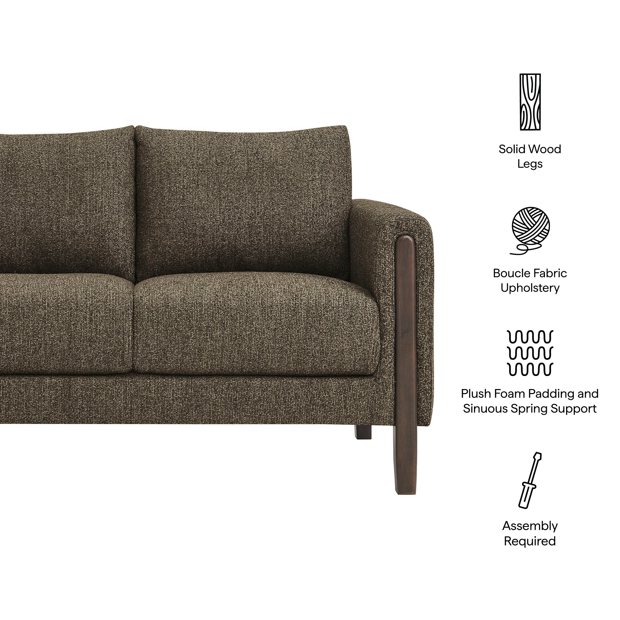Hawken Boucle Fabric Loveseat by Modway - Best Buy Furniture