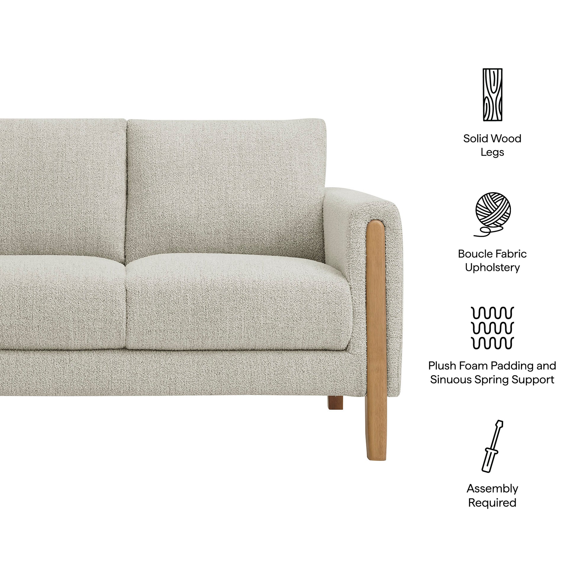 Hawken Boucle Fabric Loveseat by Modway - Best Buy Furniture