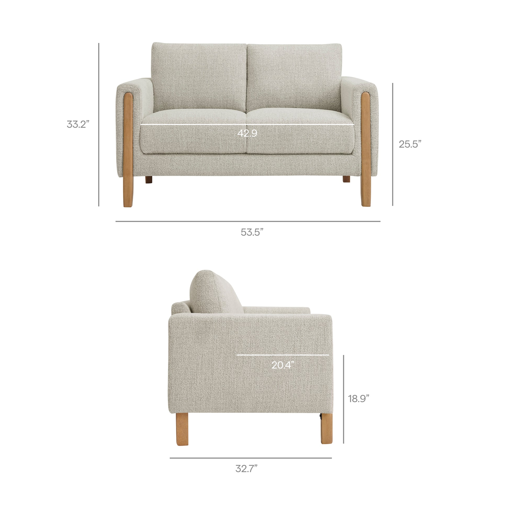 Hawken Boucle Fabric Loveseat by Modway - Best Buy Furniture